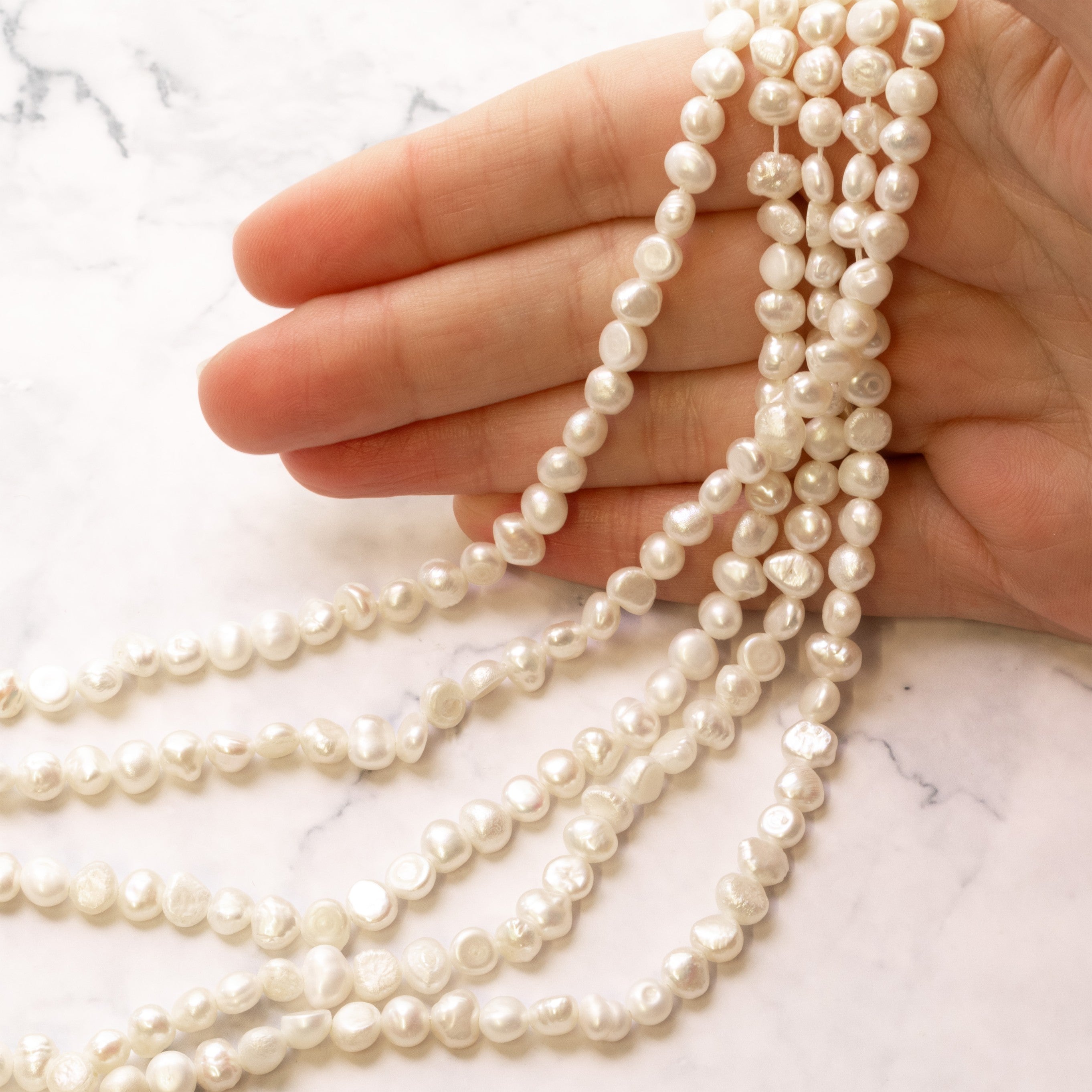 Cultured Freshwater Rustic White Pearls Approx 5.5mm