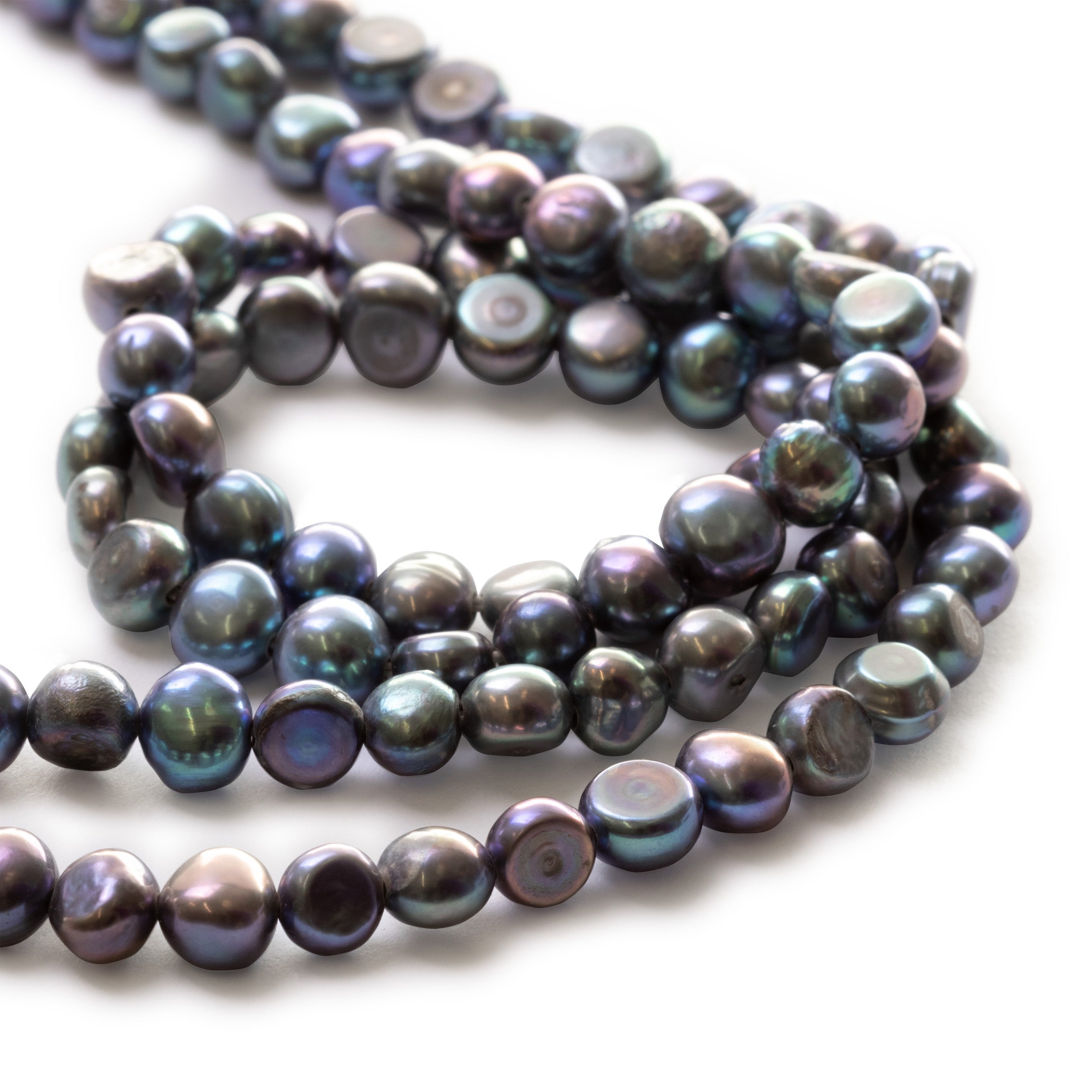 Cultured Freshwater Rustic Peacock Pearls Approx 6.5mm