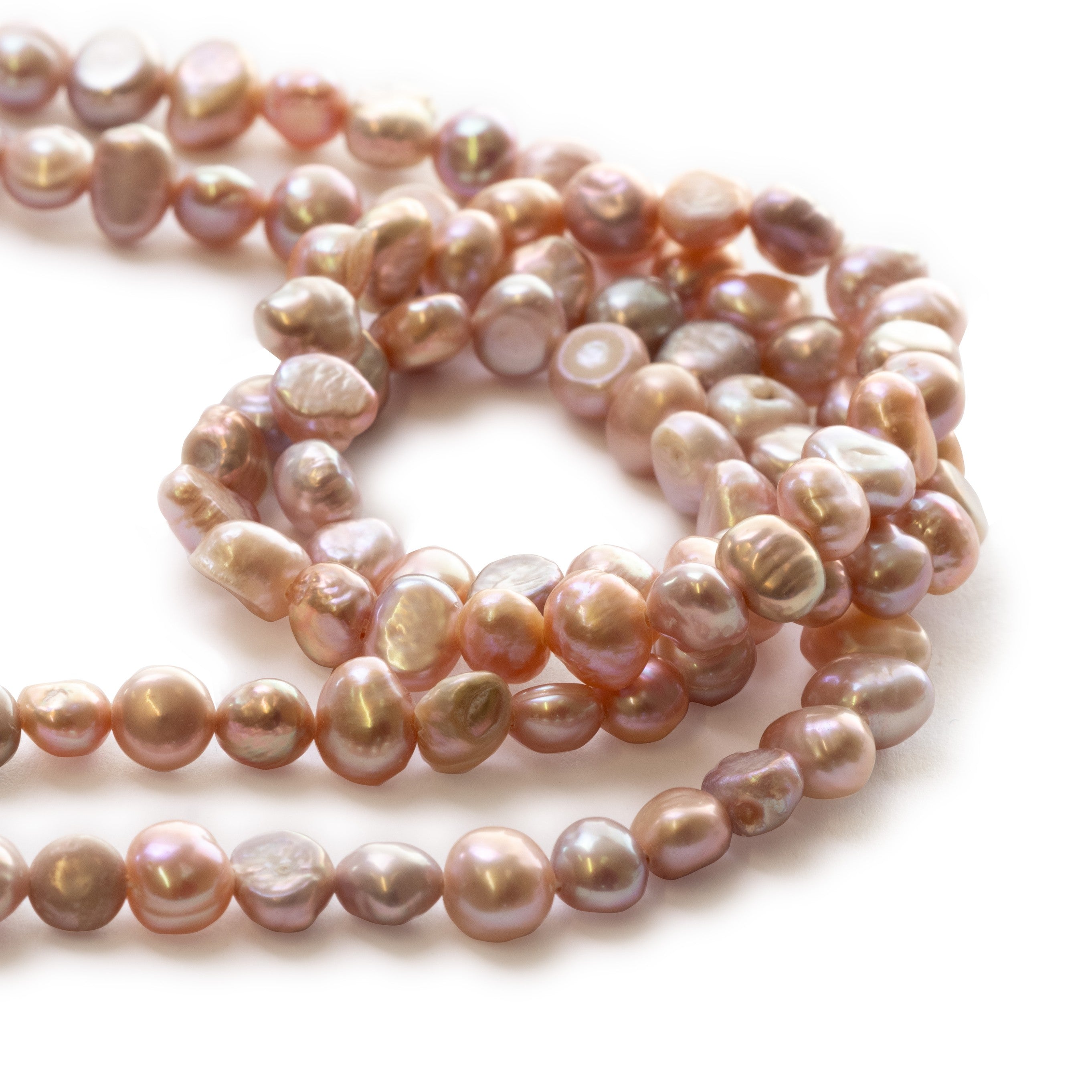 Cultured Freshwater Rustic Lilac Pearls Approx 5.5x6.5mm