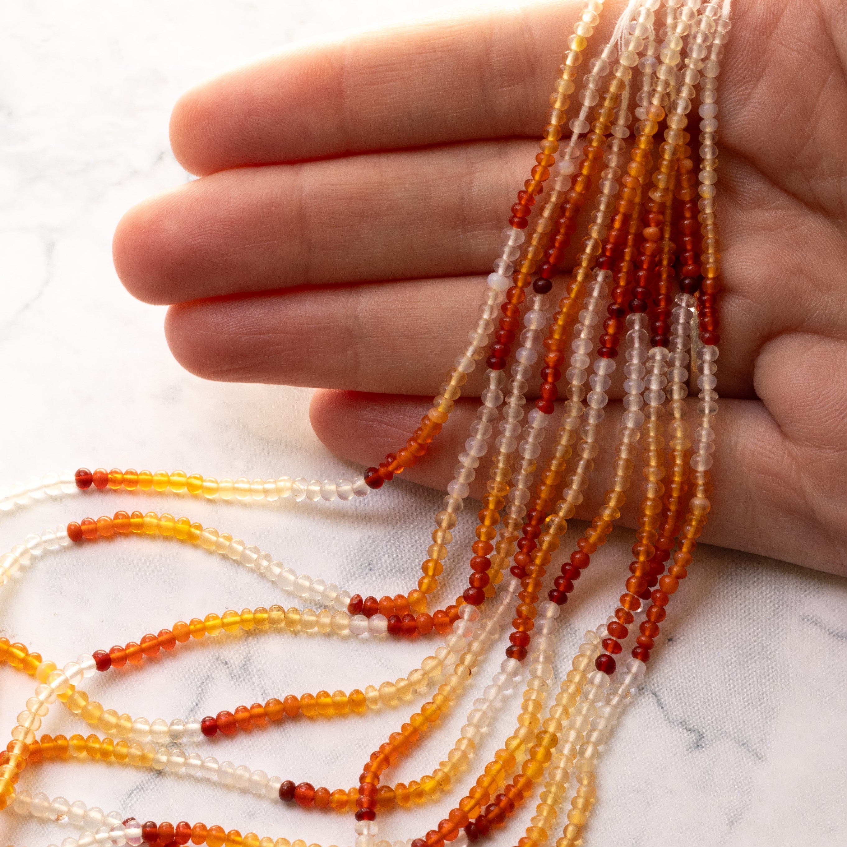Mexican Fire Opal Smooth Rondelle Beads Approx 2.5 x 2mm