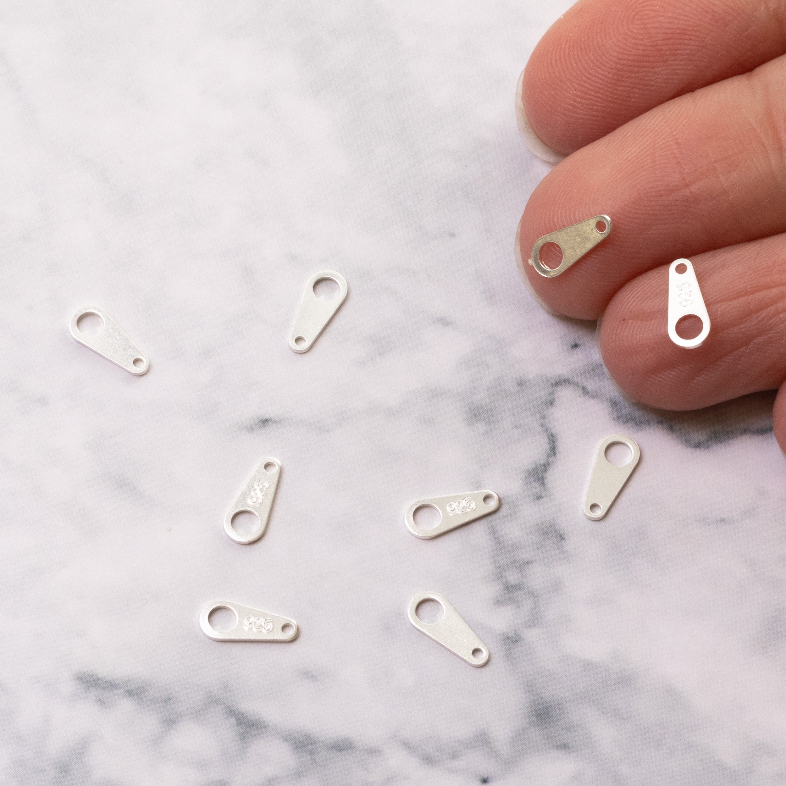 Sterling Silver Necklet Tags pk10