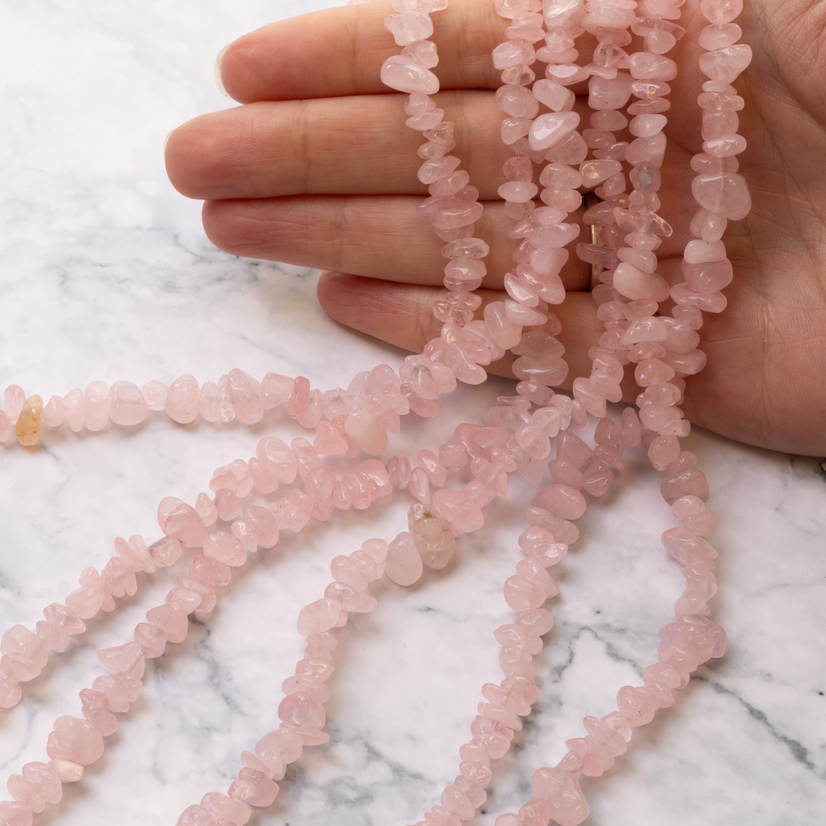 Rose Quartz Chip Beads