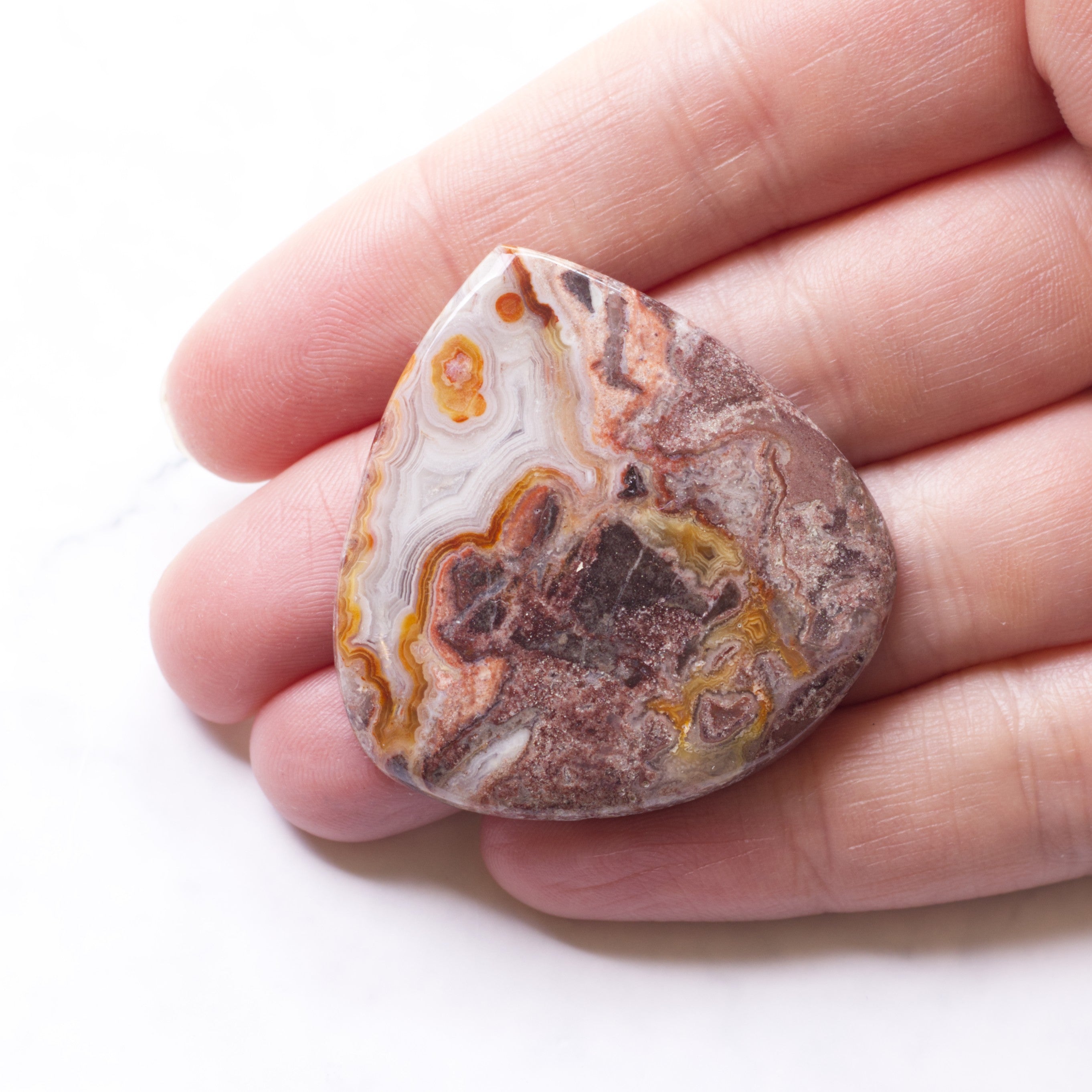 Crazy Lace Agate Freeform Cabochon Approx 40x39mm