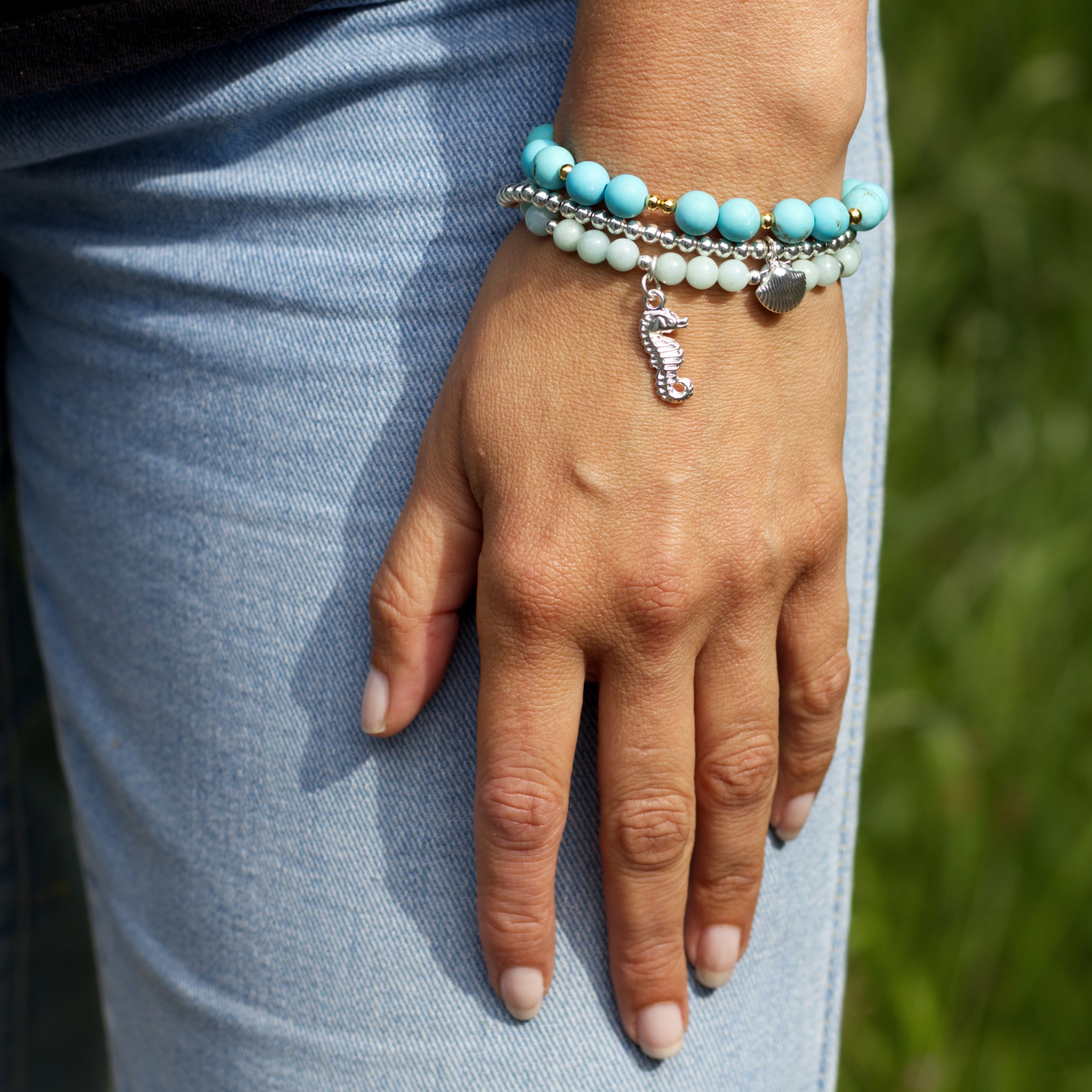 Children's Bracelets Making Kit Turquoise Set Of 3