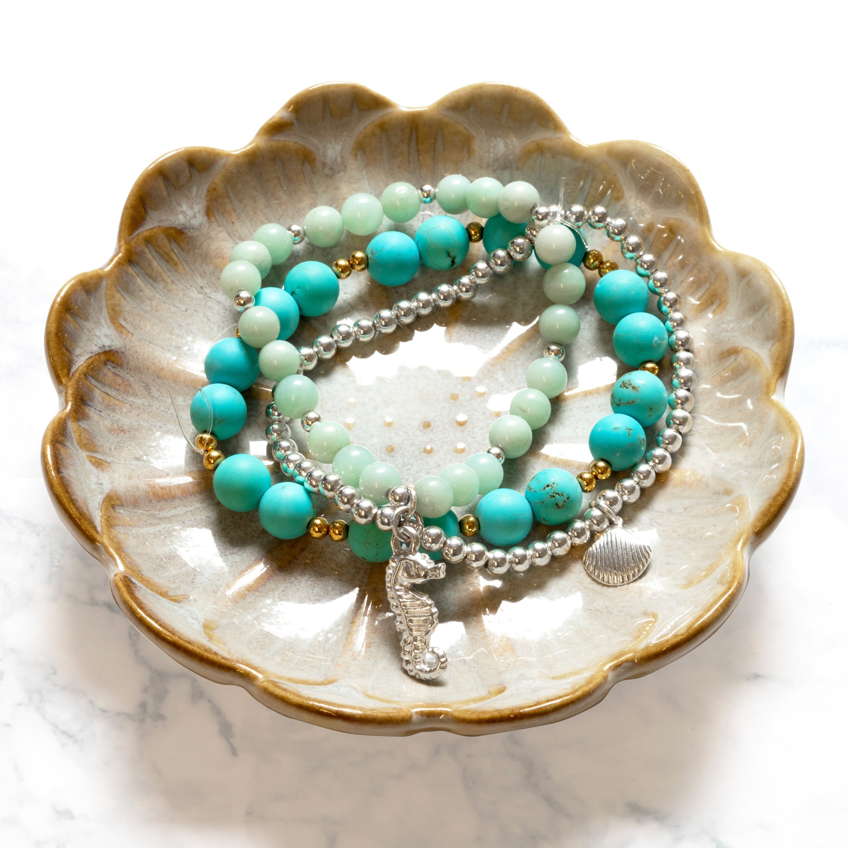 Children's Bracelets Making Kit Turquoise Set Of 3