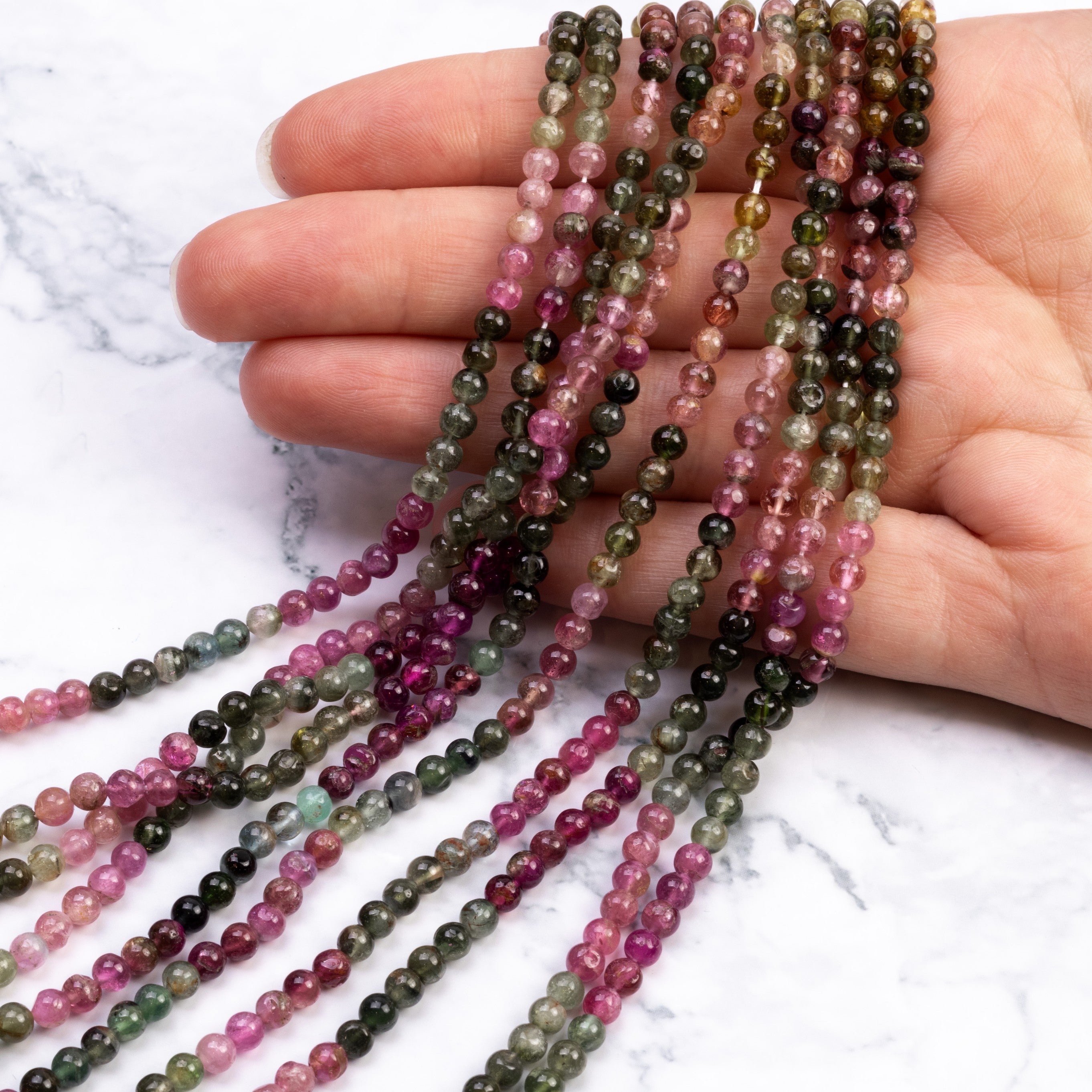 Tourmaline Round Beads Approx 3mm