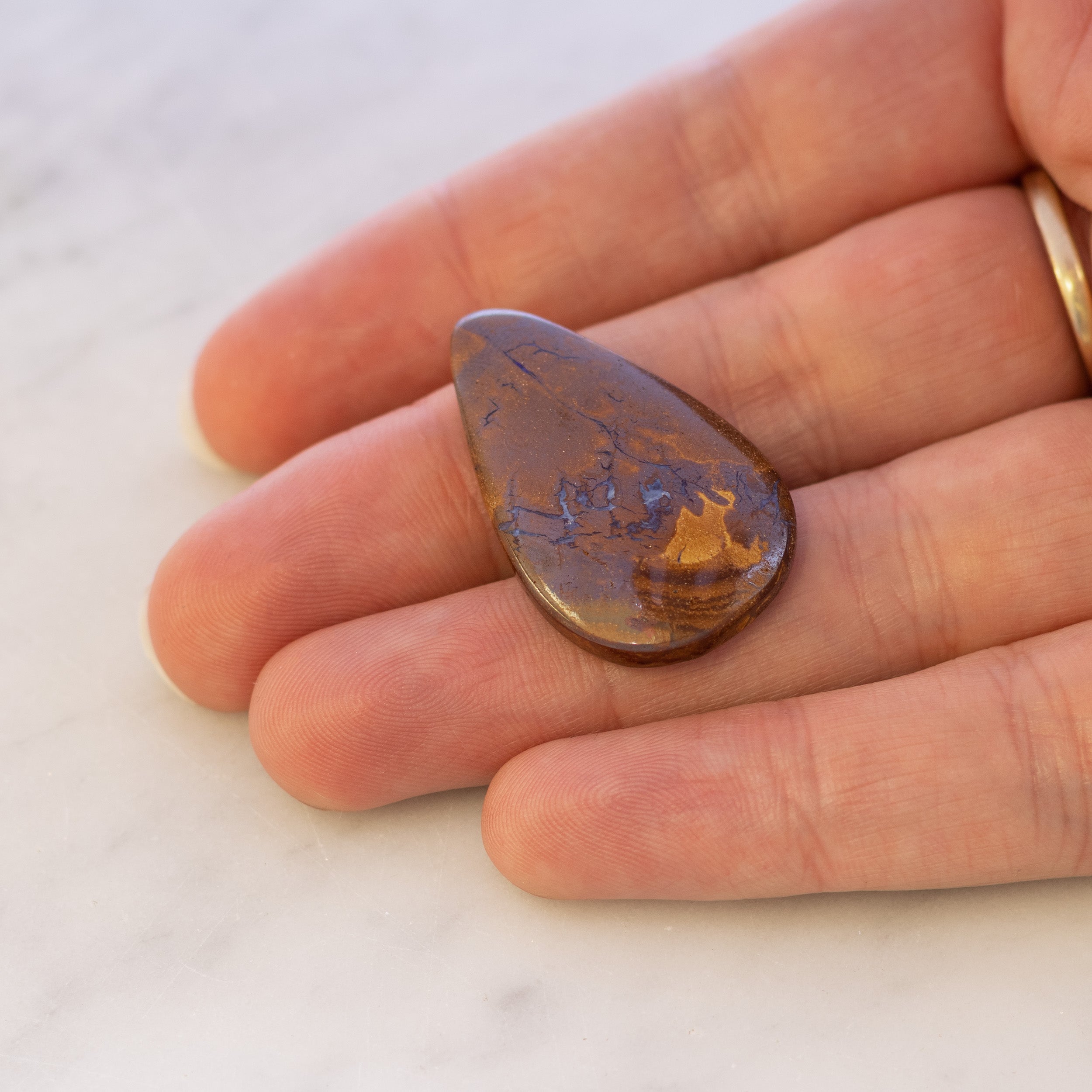 Freeform Australian Boulder Opal Approx 32x19.5mm