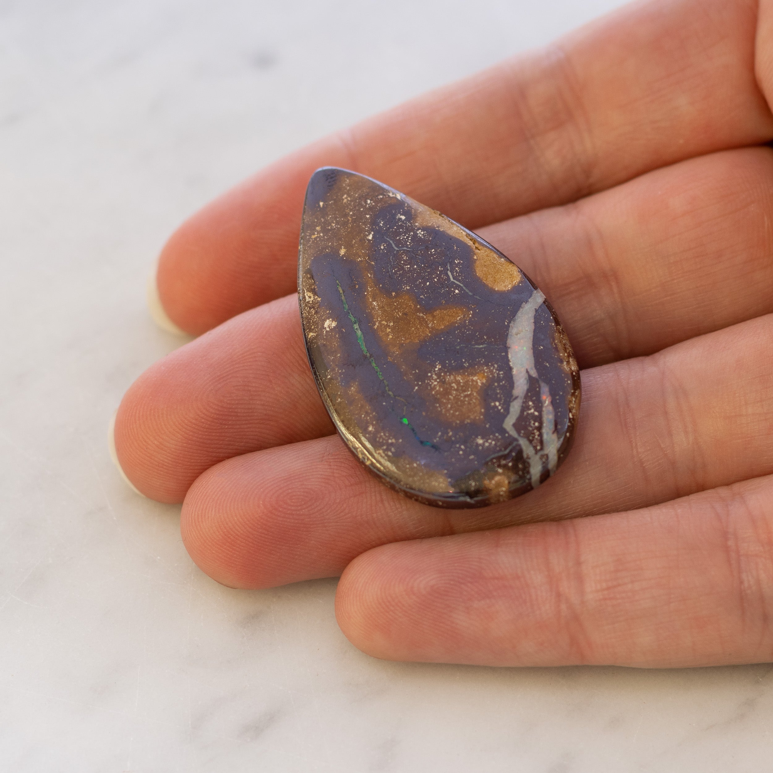 Freeform Australian Boulder Opal Approx 40.5x24mm