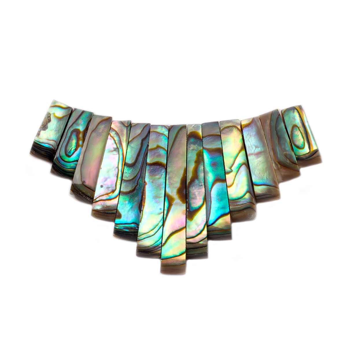 Paua Shell Tapered Gemstone Bead Set With 13 Pieces