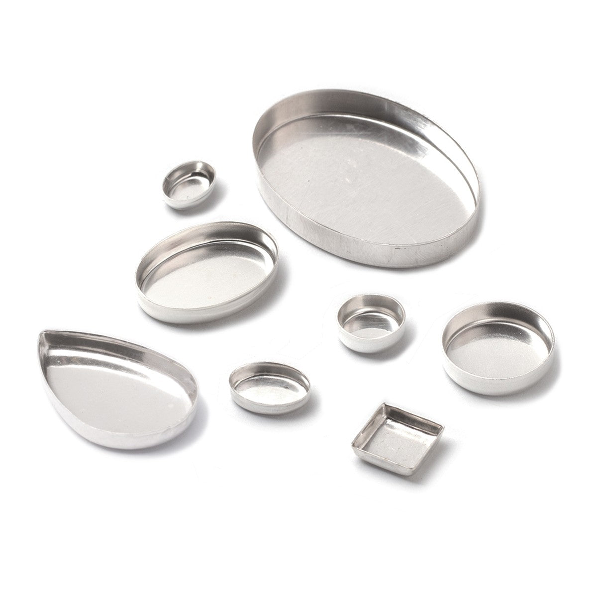 Sterling Silver Plain Edge Bezel Cups For Cabochon Stones