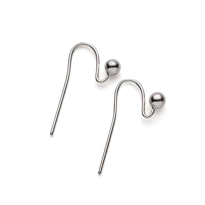 Sterling Silver Plain Earwire With Ball Pair