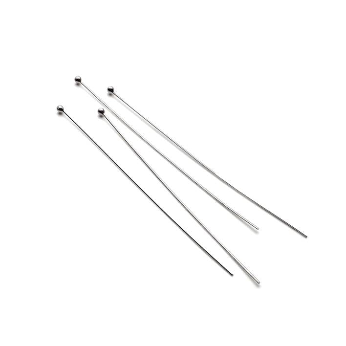 Sterling Silver Extra Fine 52mm Headpins With Ball pk10