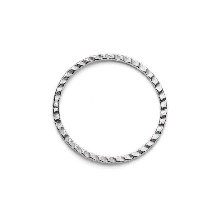 Sterling Silver Textured Hoop Connector Link 21mm
