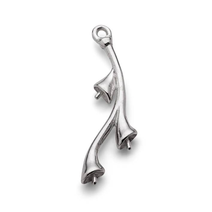 Sterling Silver Pendant Setting For Half Drilled Beads