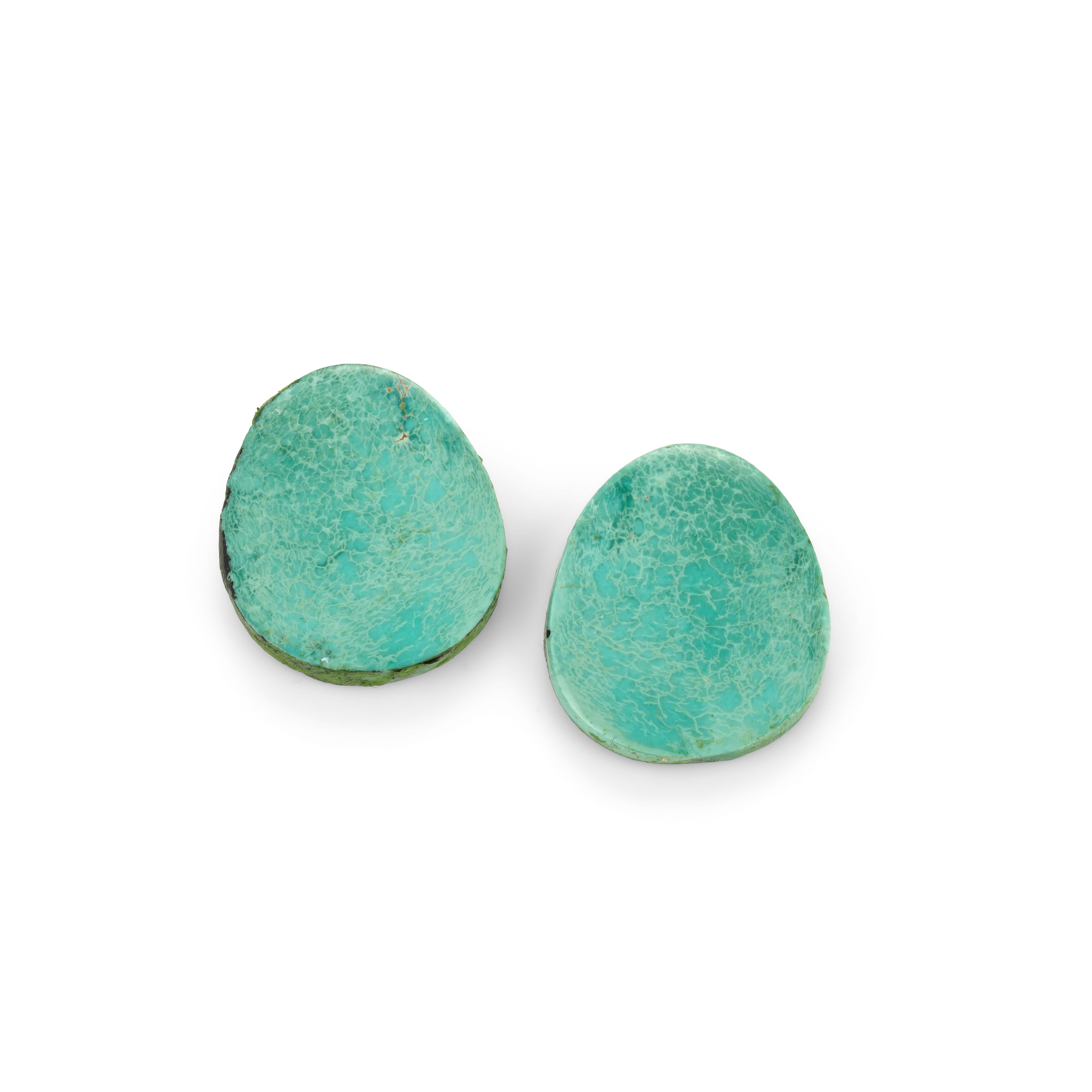 Pair of Turquoise Freeform Cabochons