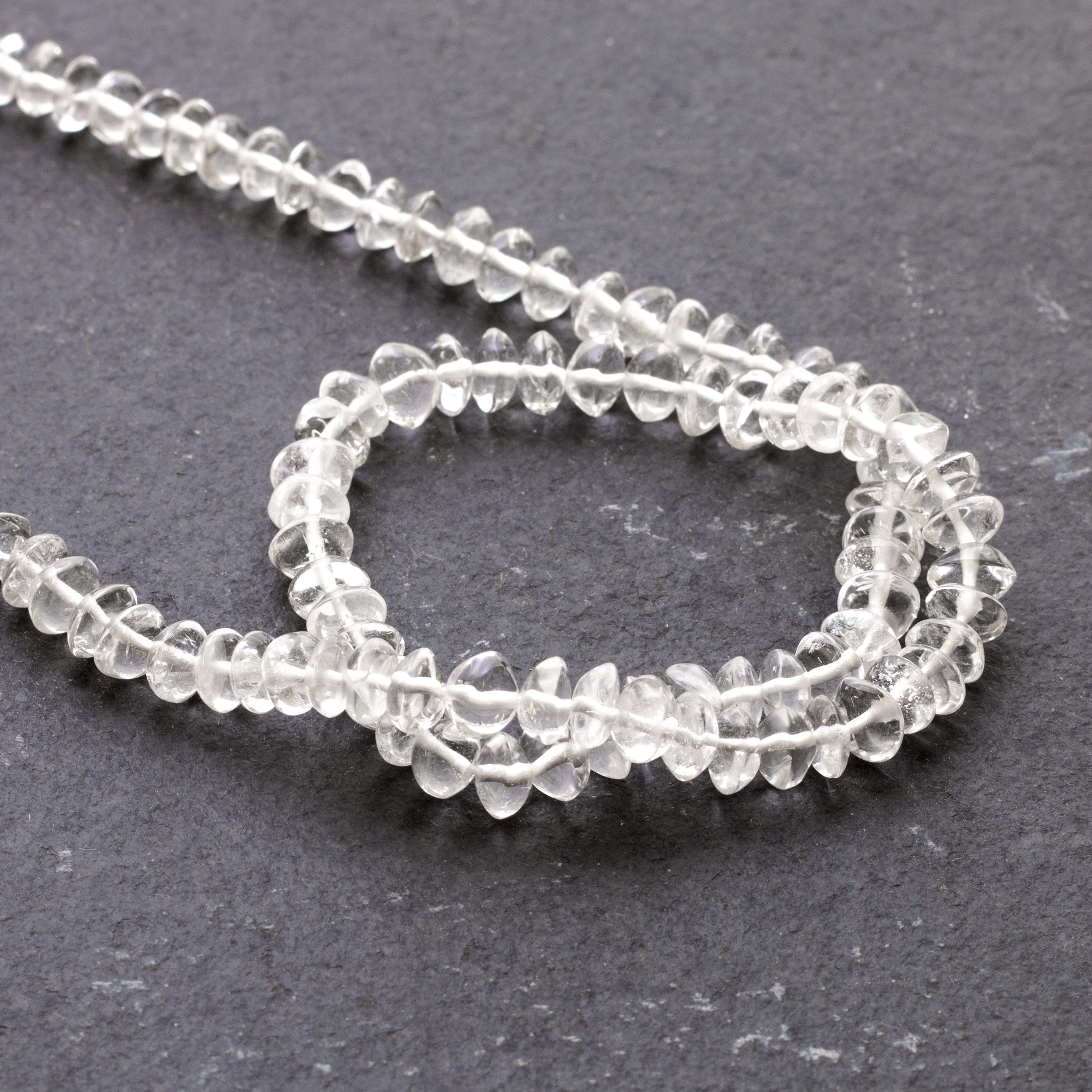 Crystal Quartz Rondelle Beads