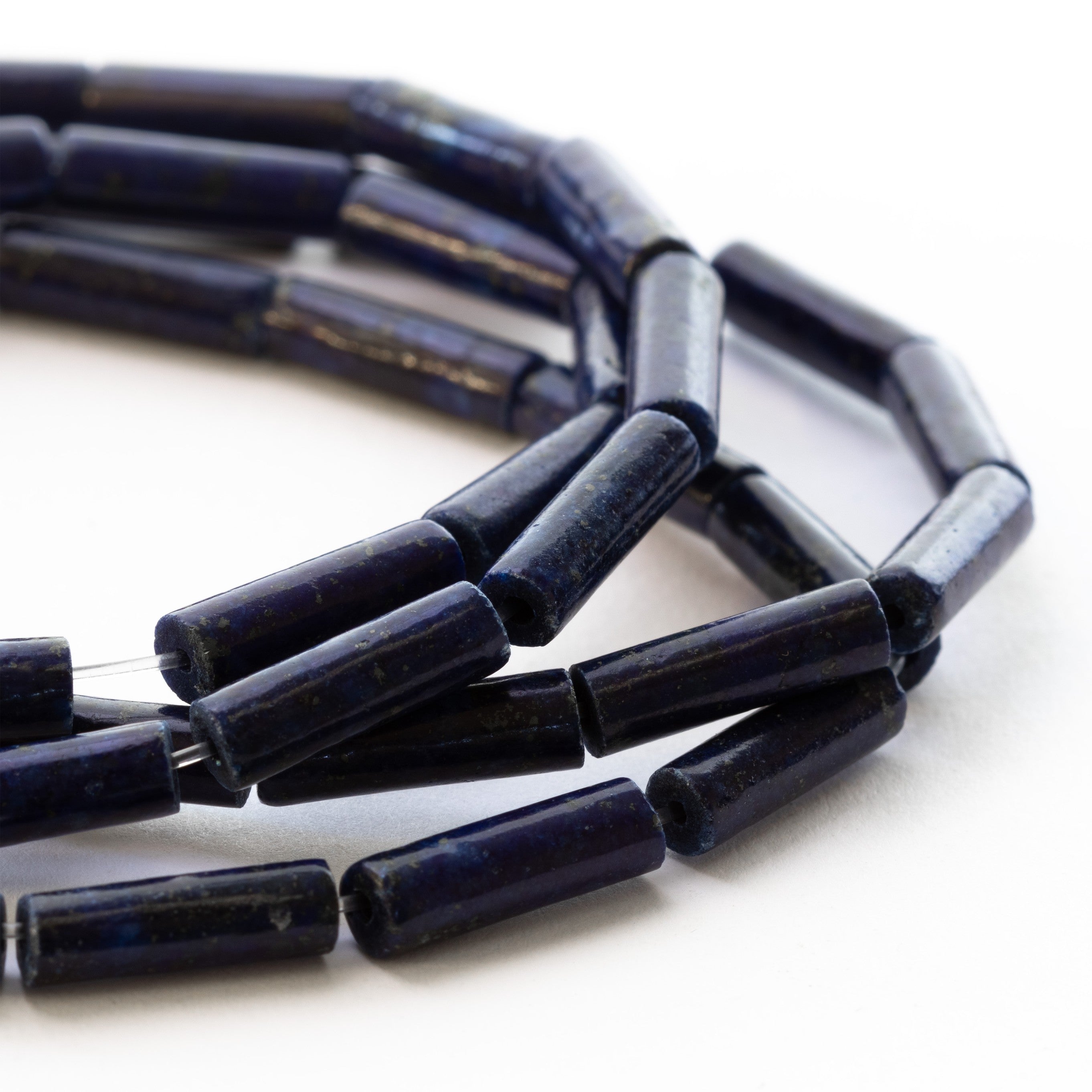 Lapis Lazuli Tube Beads Approx 13x4mm