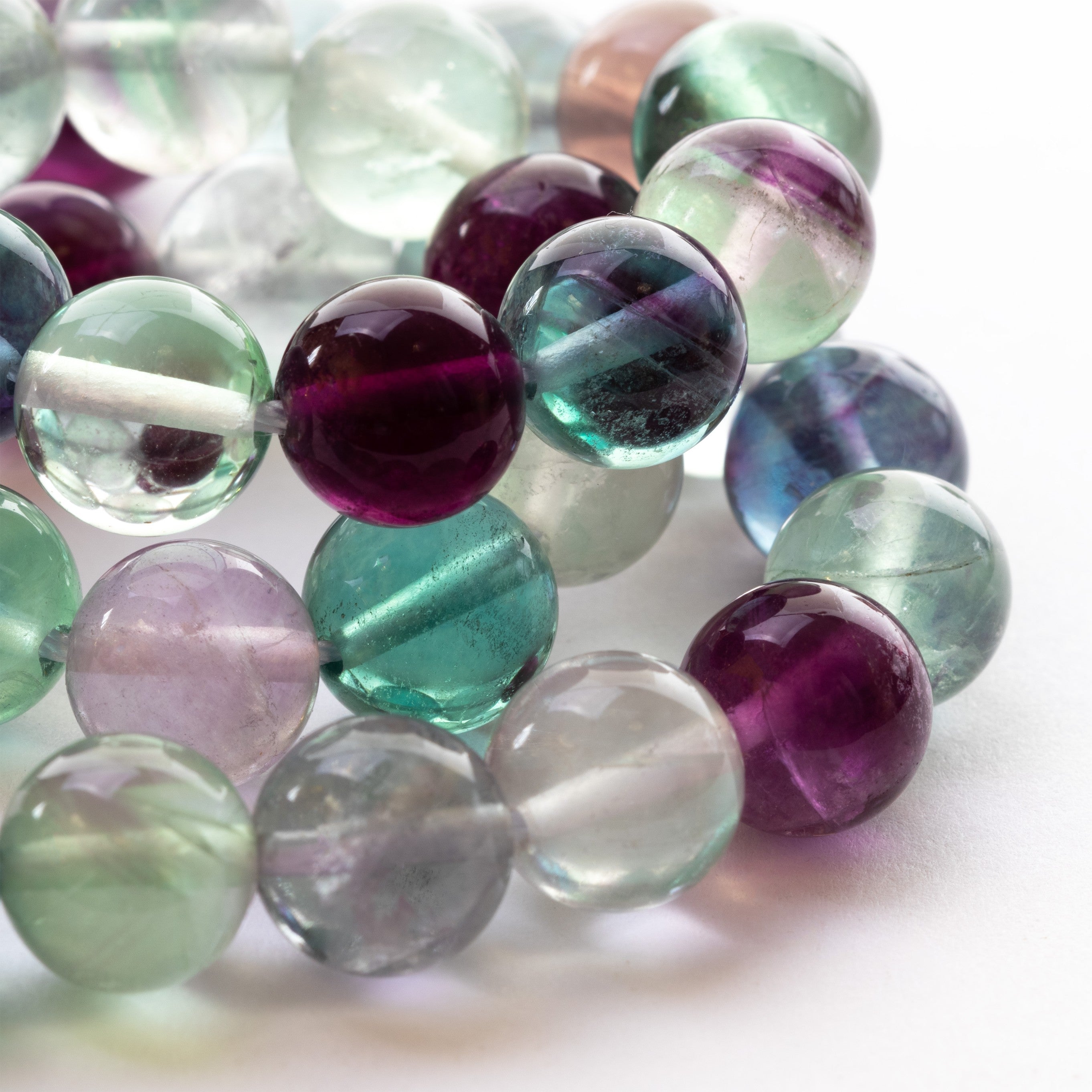 Rainbow Fluorite Round Beads