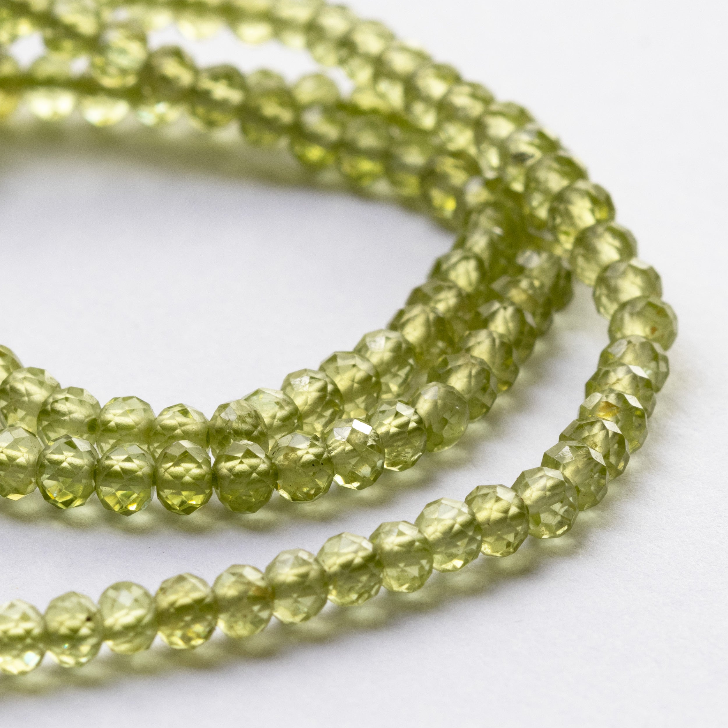 Peridot Faceted Rondelle Beads Approx 3mm