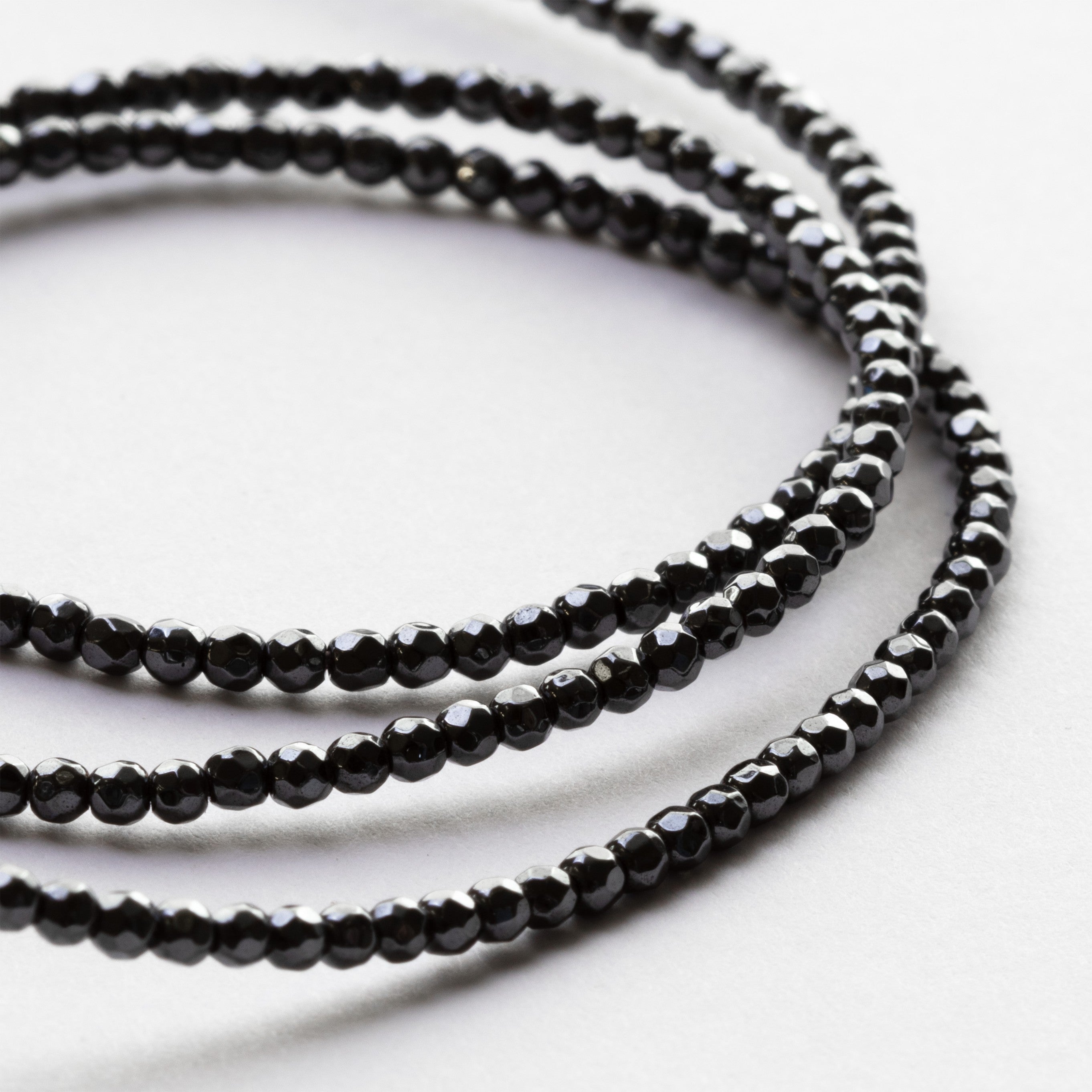 Hematite Faceted Round Beads Approx 2mm