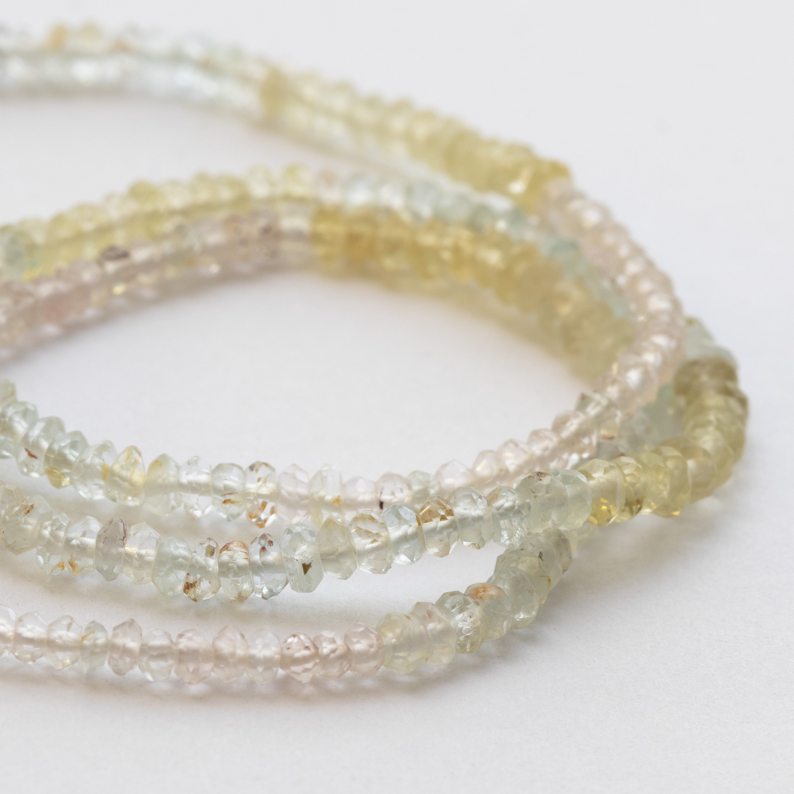 Multicoloured Aquamarine Faceted Rondelle Beads Approx 3x1.5mm