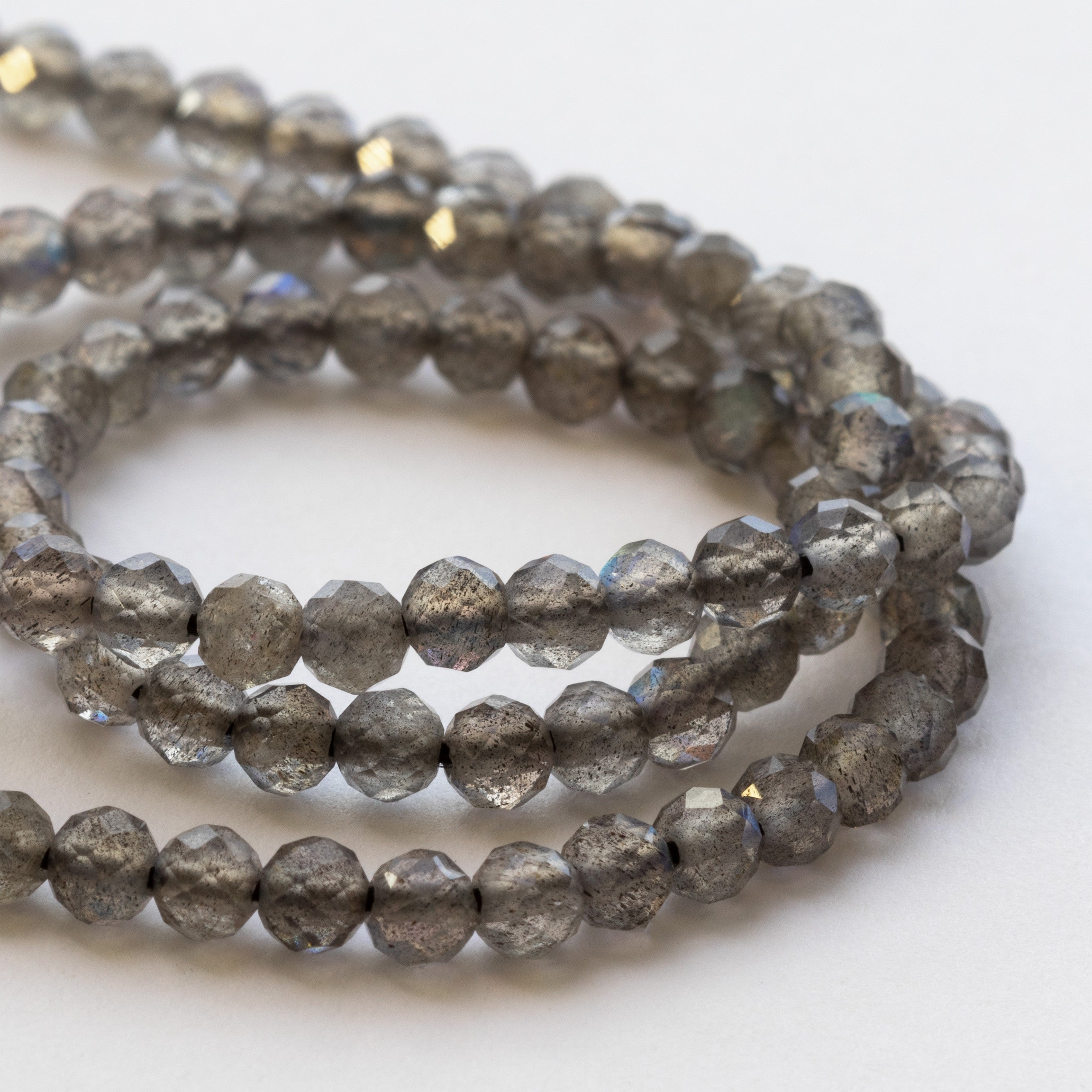 Labradorite Faceted Round Beads