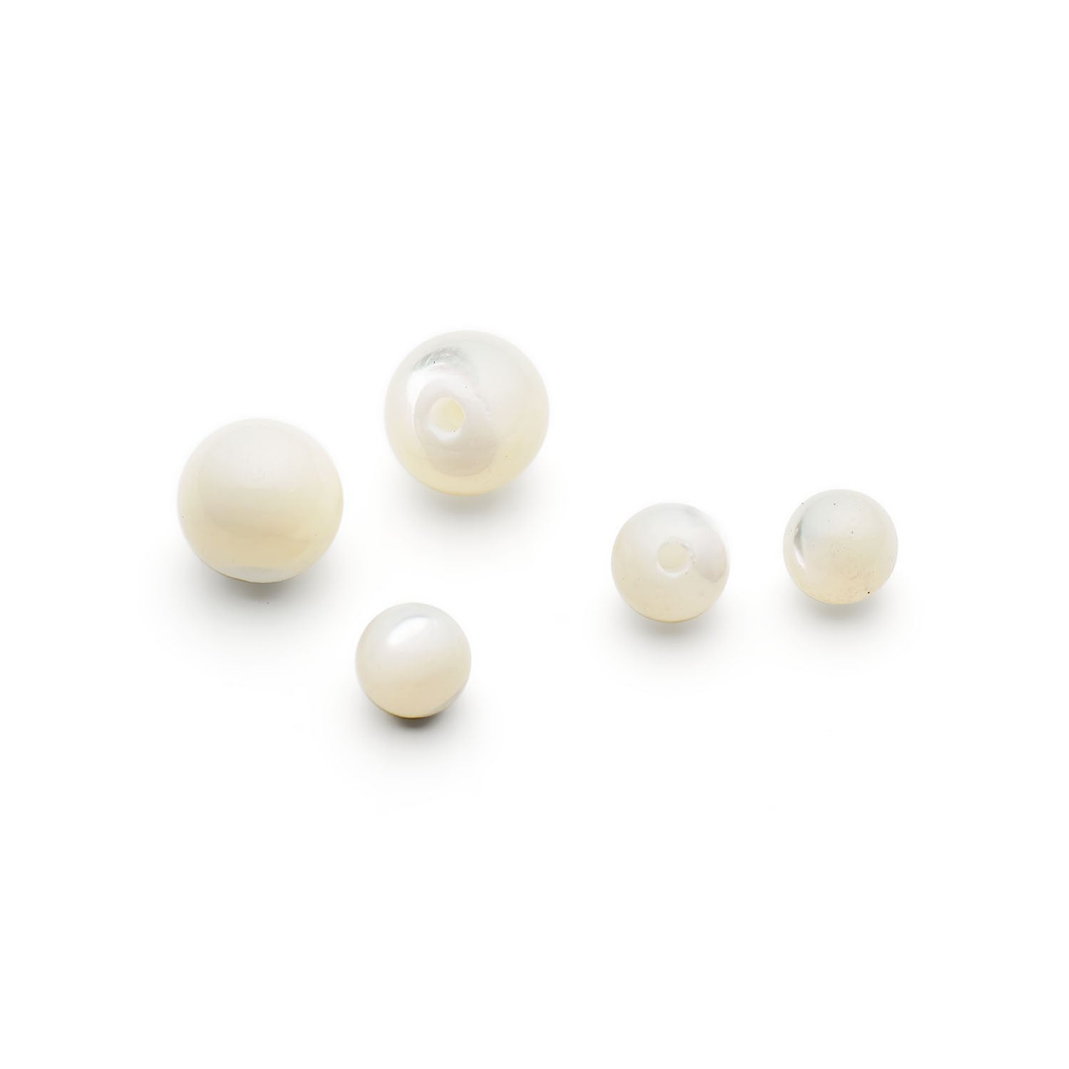 Mother Of Pearl Round Half Drilled Beads