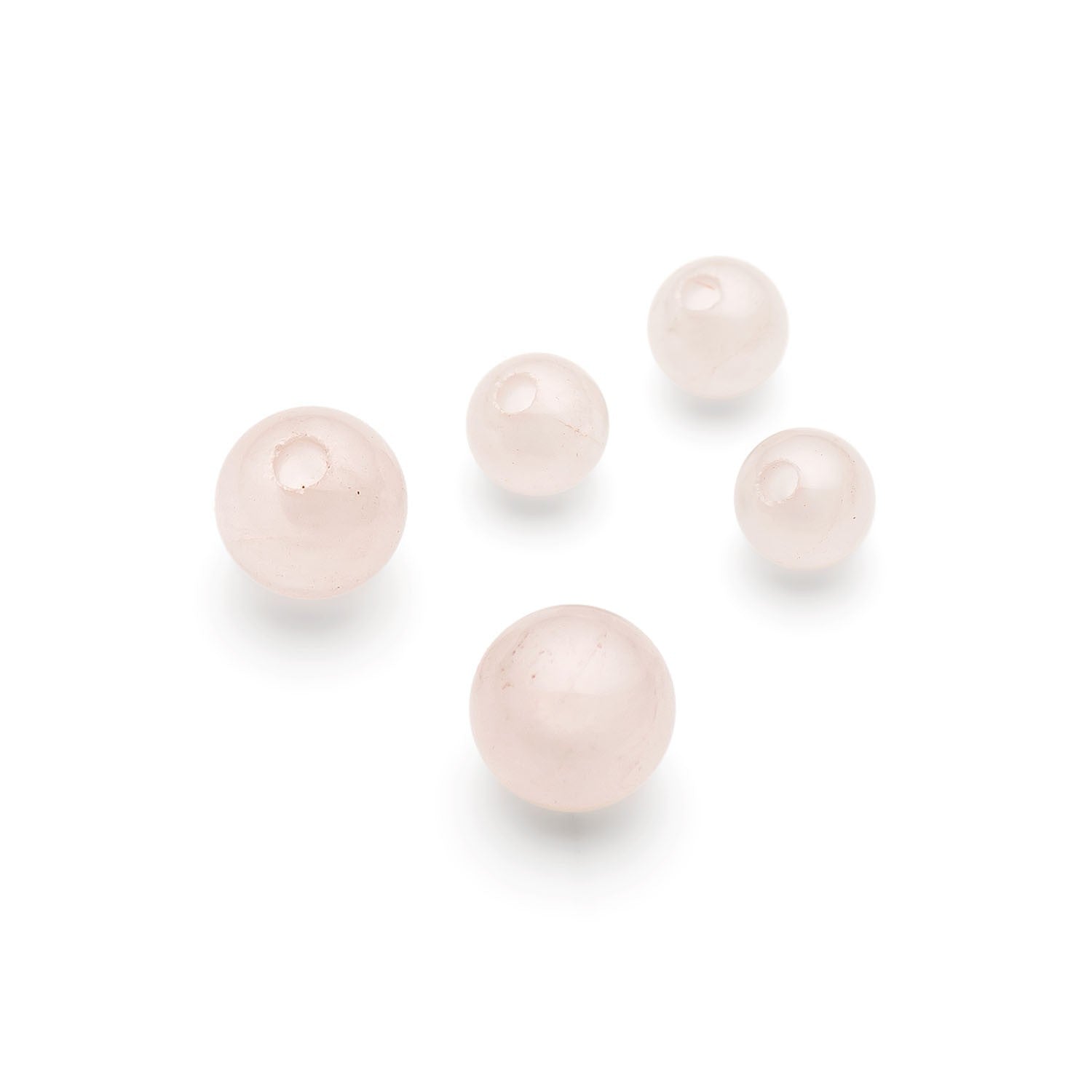 Rose Quartz Round Half Drilled Beads