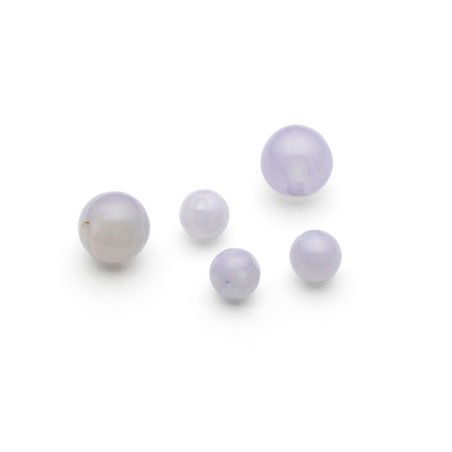 Blue Lace Agate Round Half Drilled Beads