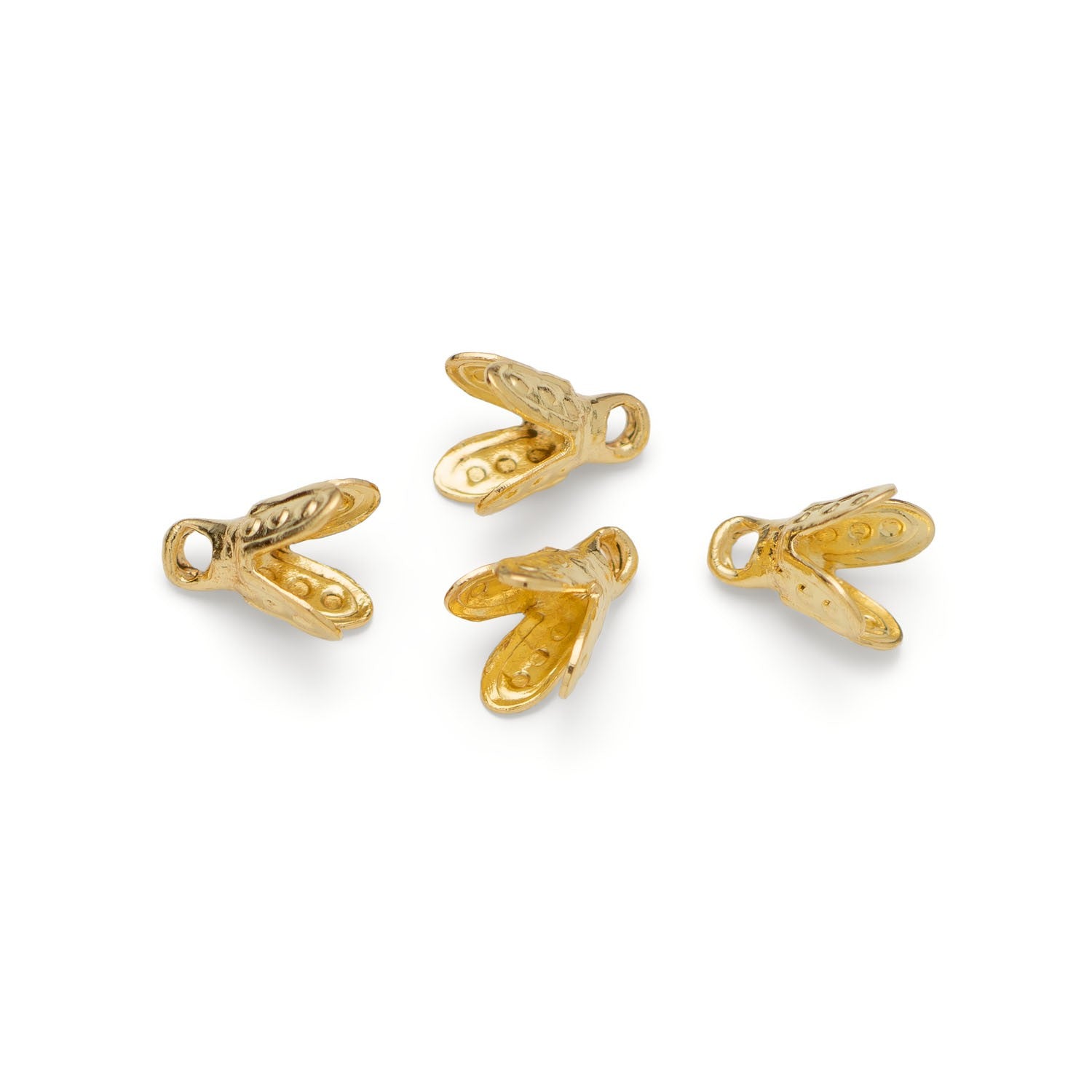 Plated Small 4 Prong Bell Caps pk10