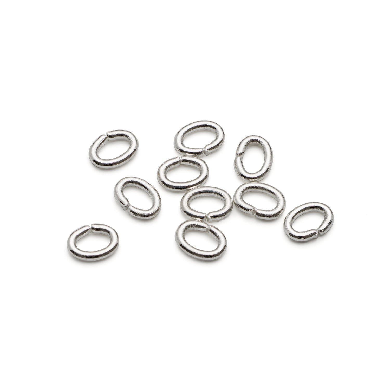Plated 6x4mm Oval Jump Rings pk50