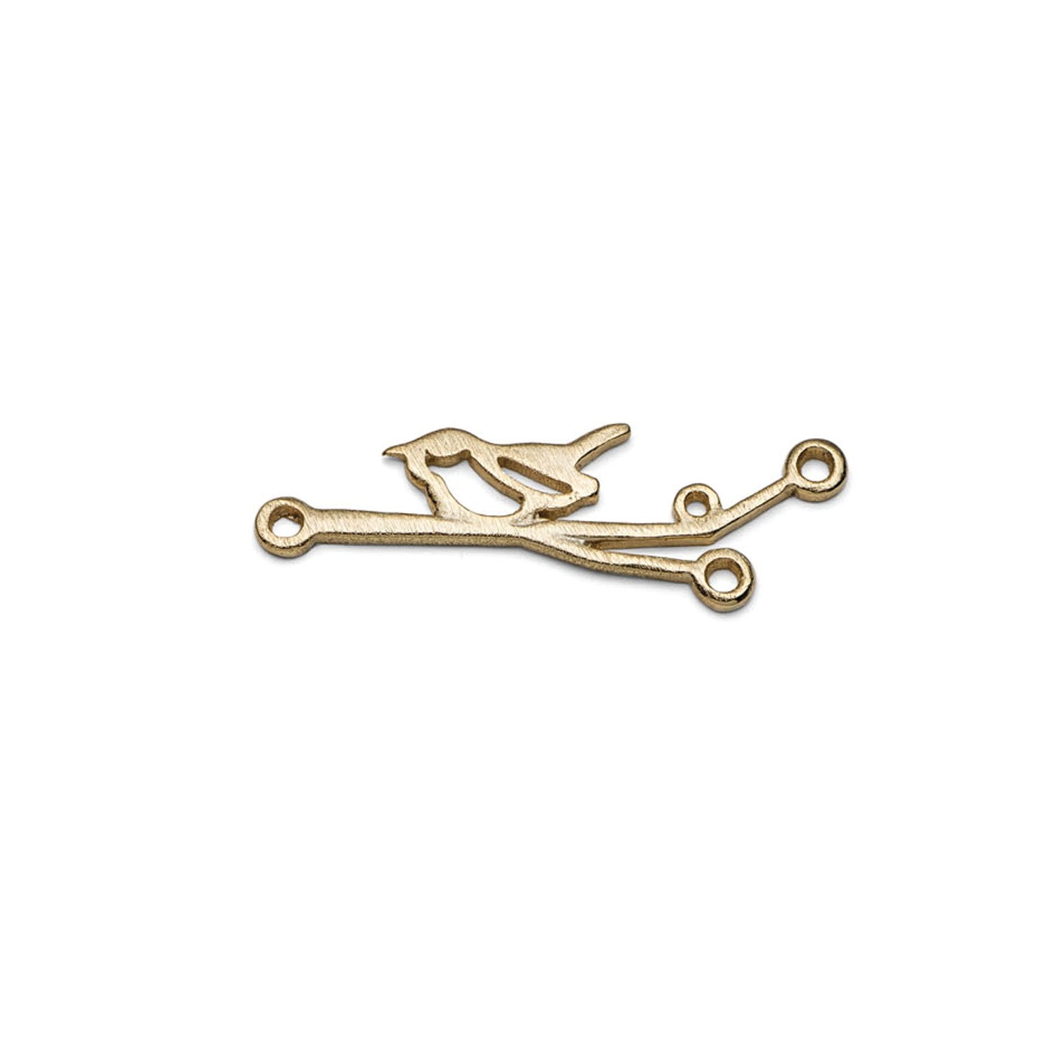 14ct Gold Vermeil Bird On A Branch Connector Link