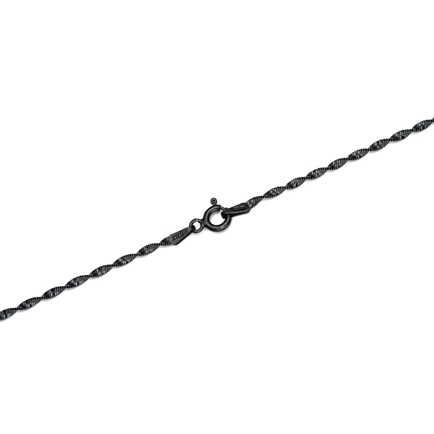 Sterling Silver Black Twisted Chain 45cm