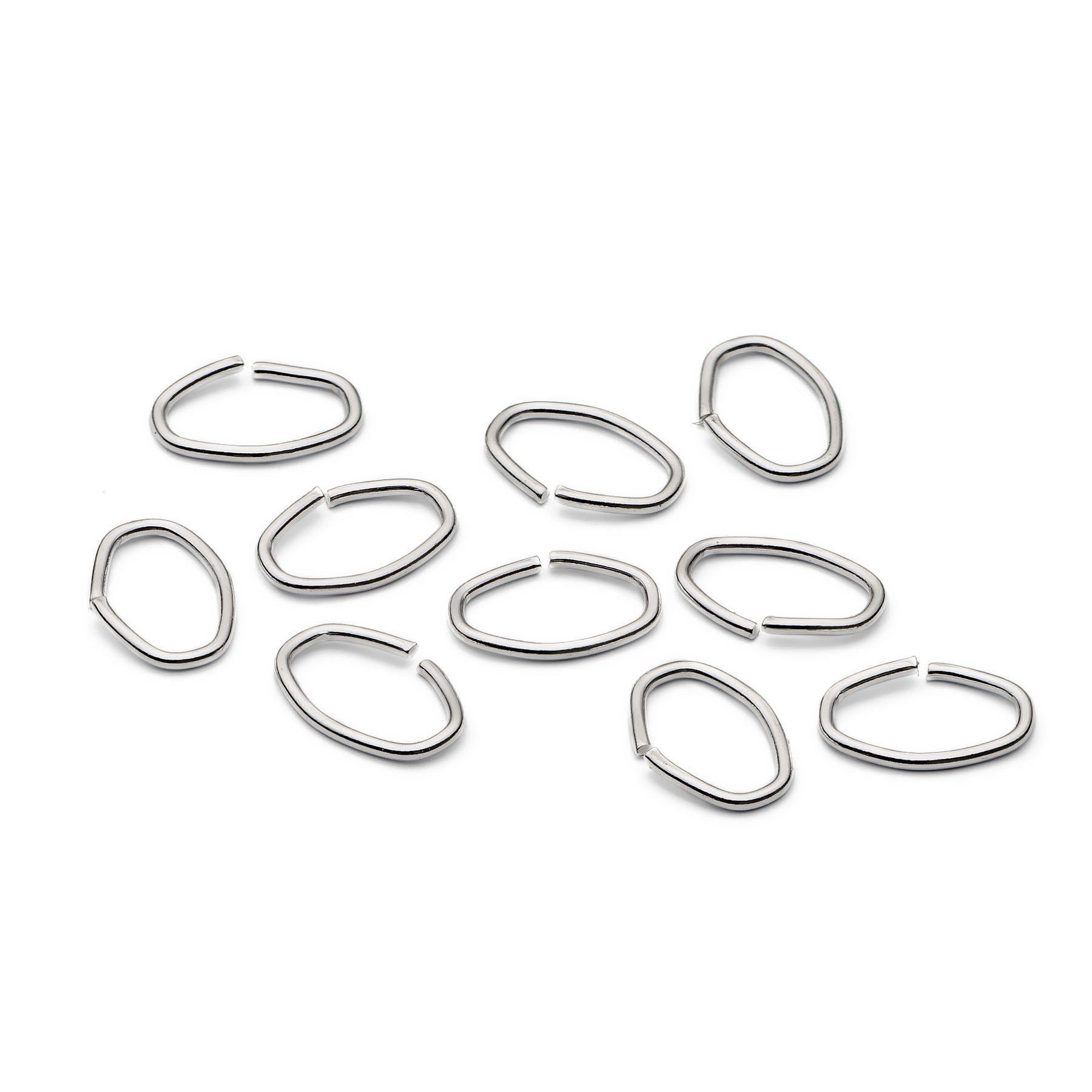 Sterling Silver Oval Jump Rings pk10