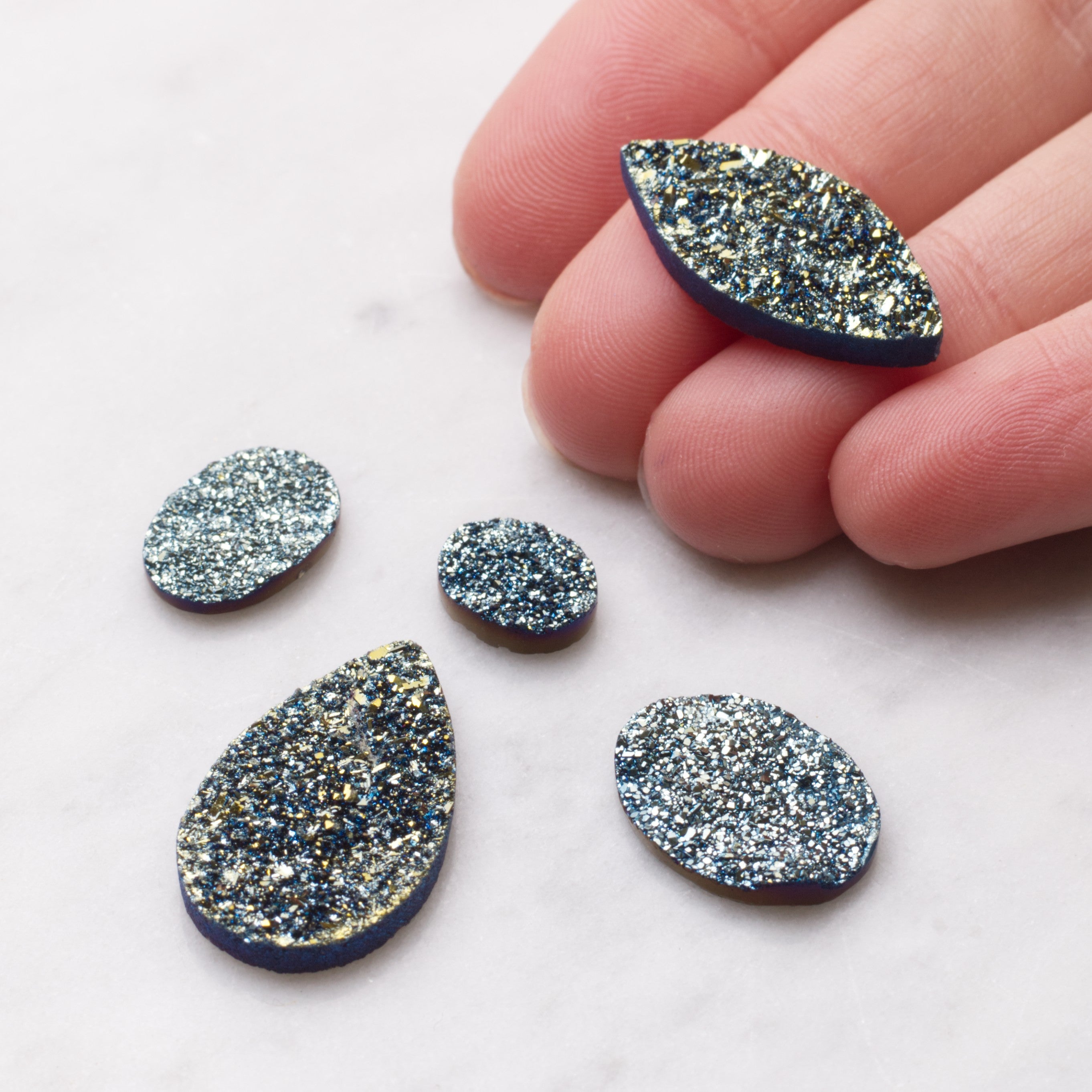 Kingfisher Flat Drusy Cabochons