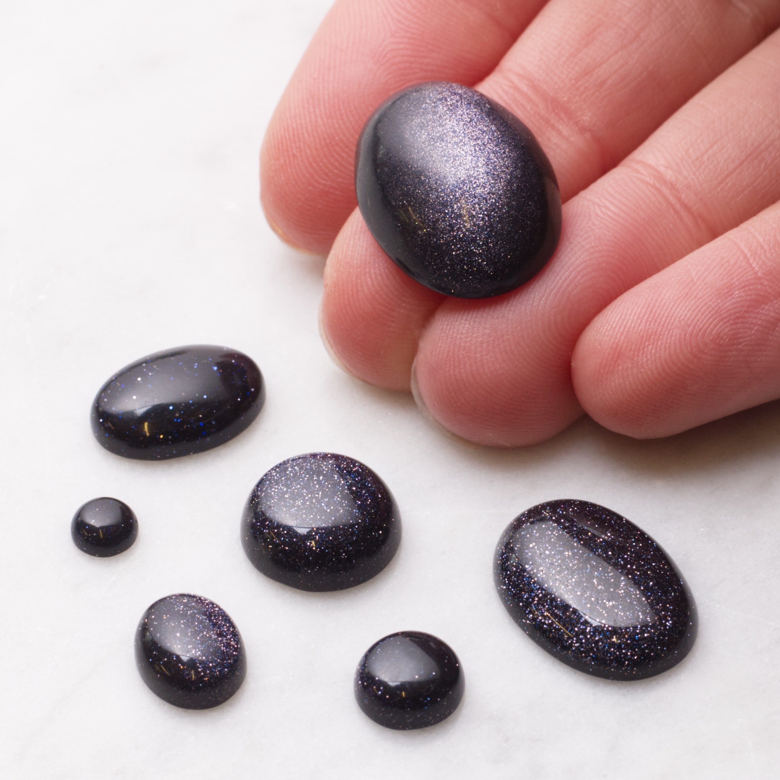 Blue Goldstone Cabochons