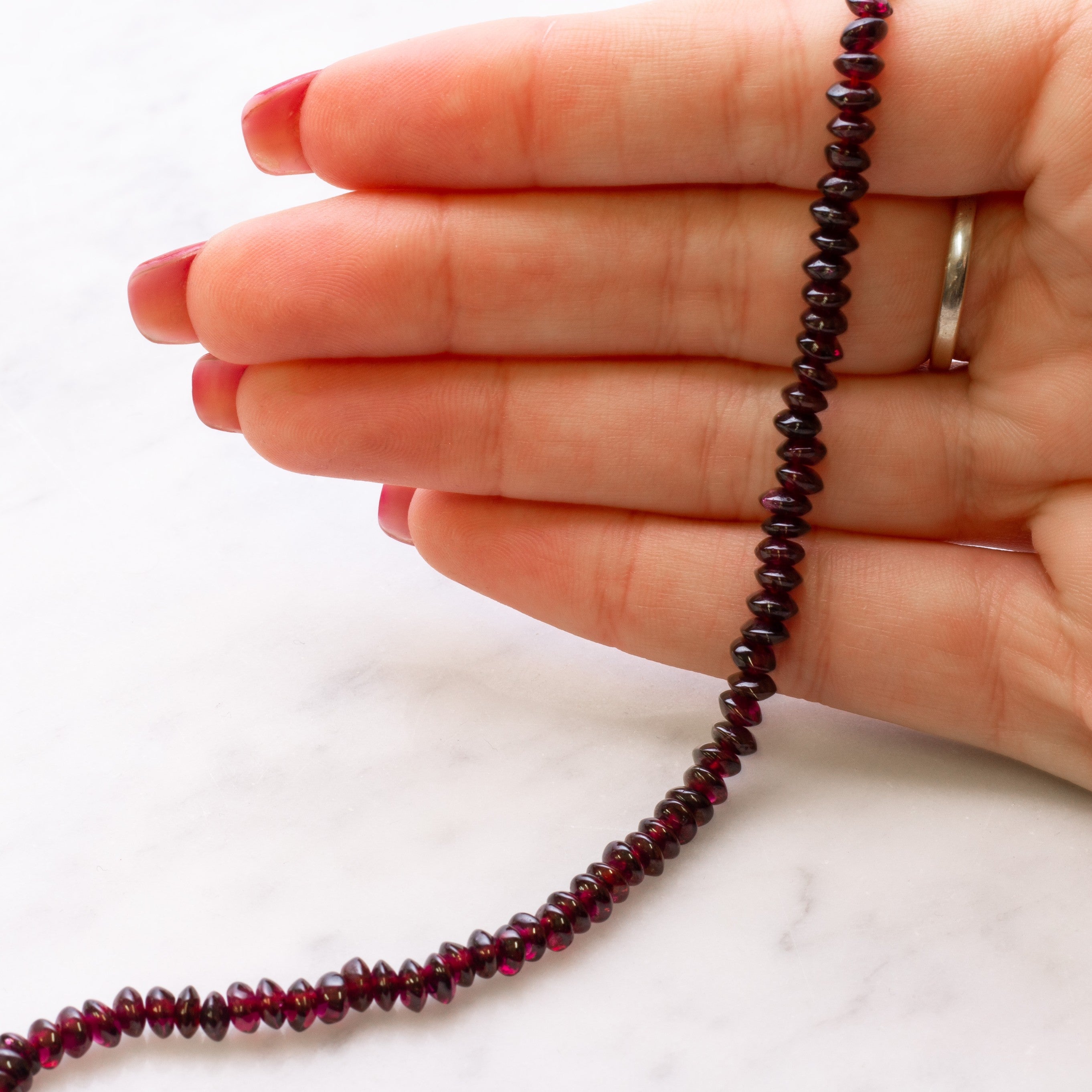 Garnet Rondelle Beads