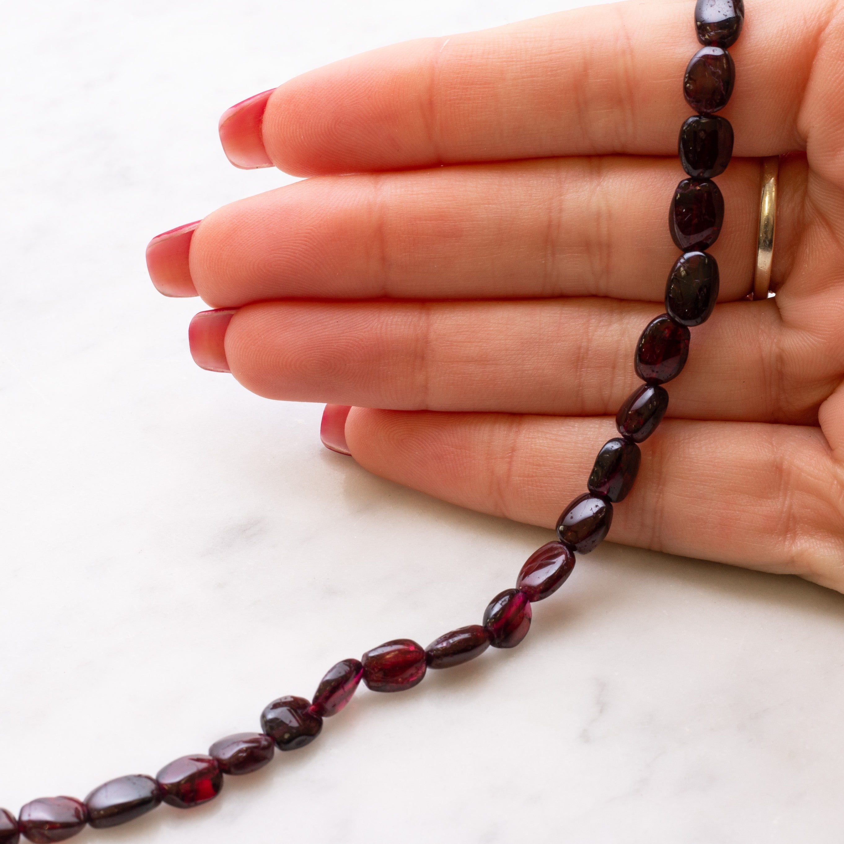Garnet Faceted Flat Coin Beads Approx 6mm