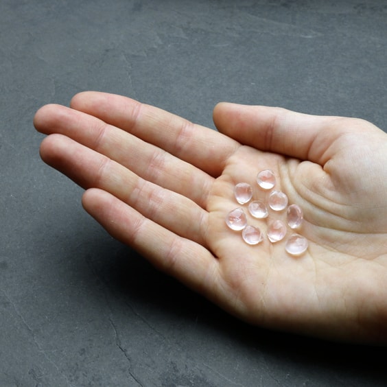 Rose Quartz Faceted Heart Briolette Beads Approx 7mm