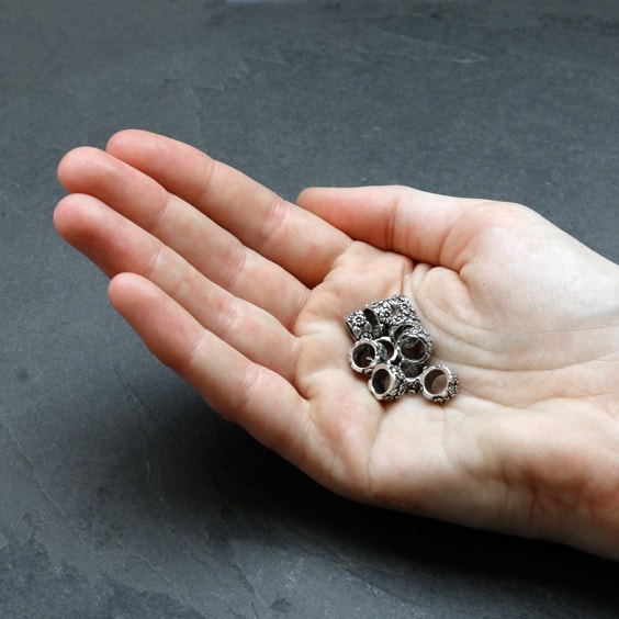 Sterling Silver Small Flower And Leaf Charm Beads