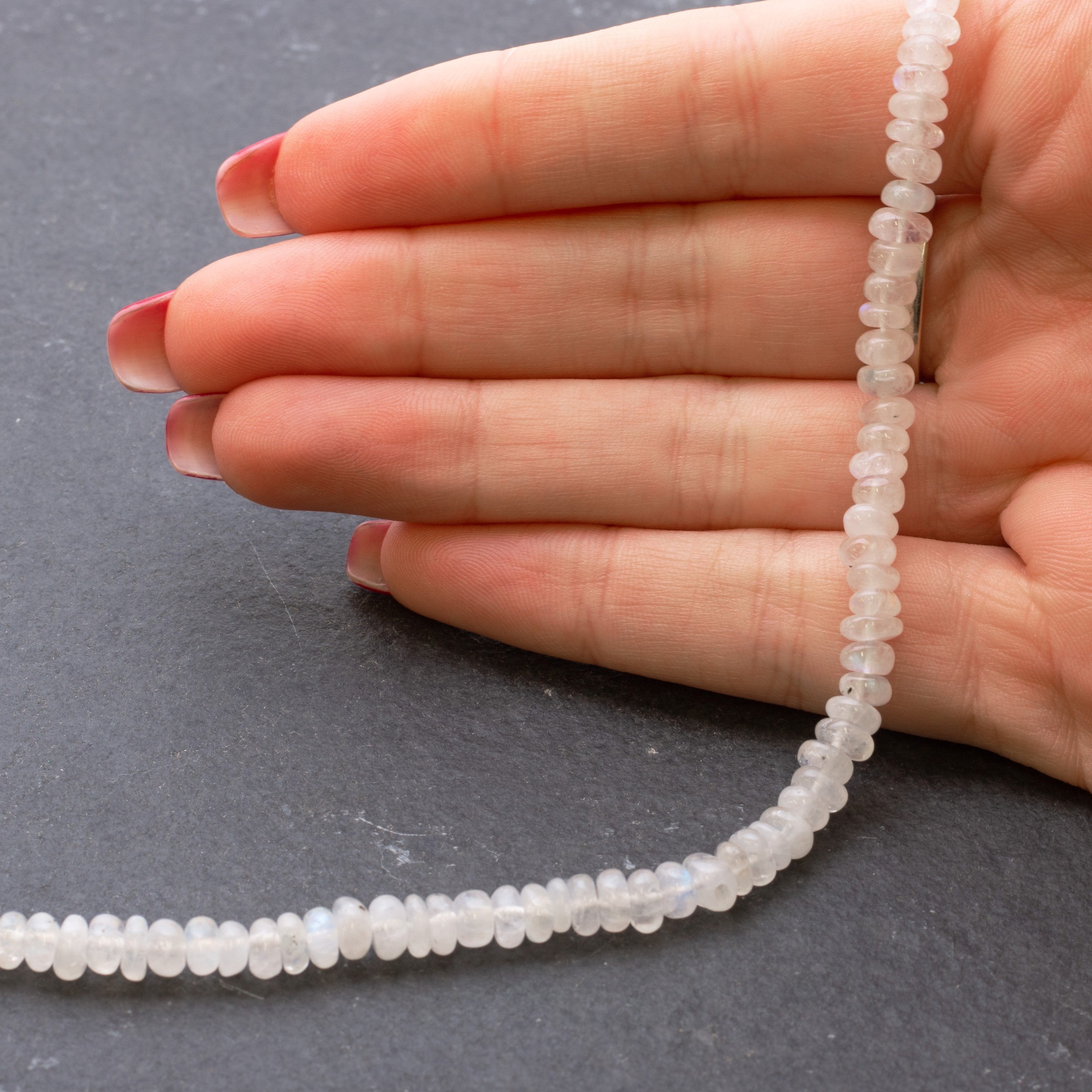 Rainbow Moonstone Rondelle Beads Approx 5mm