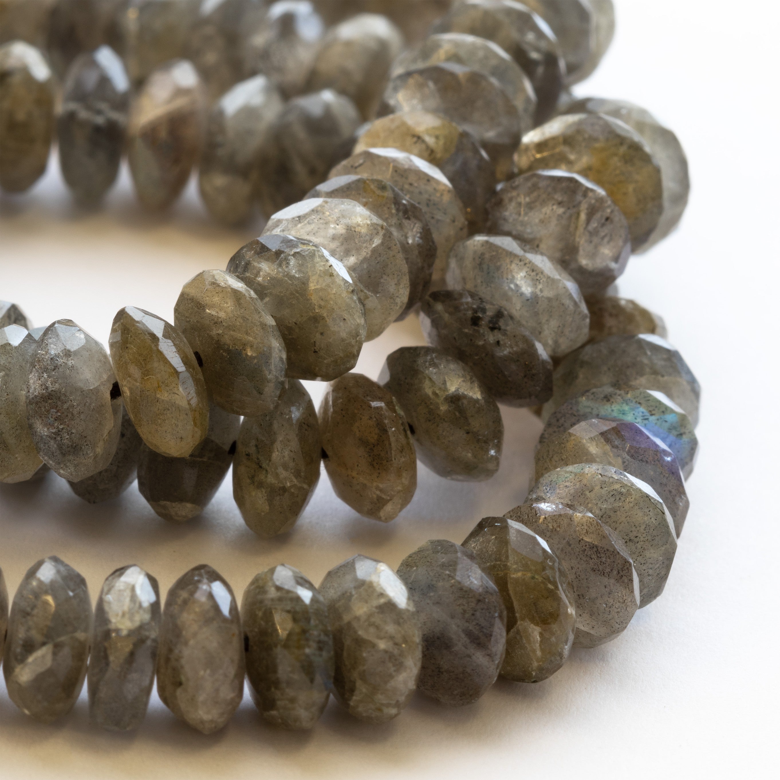Labradorite German Cut Faceted Rondelle Beads Approx 8.5mm