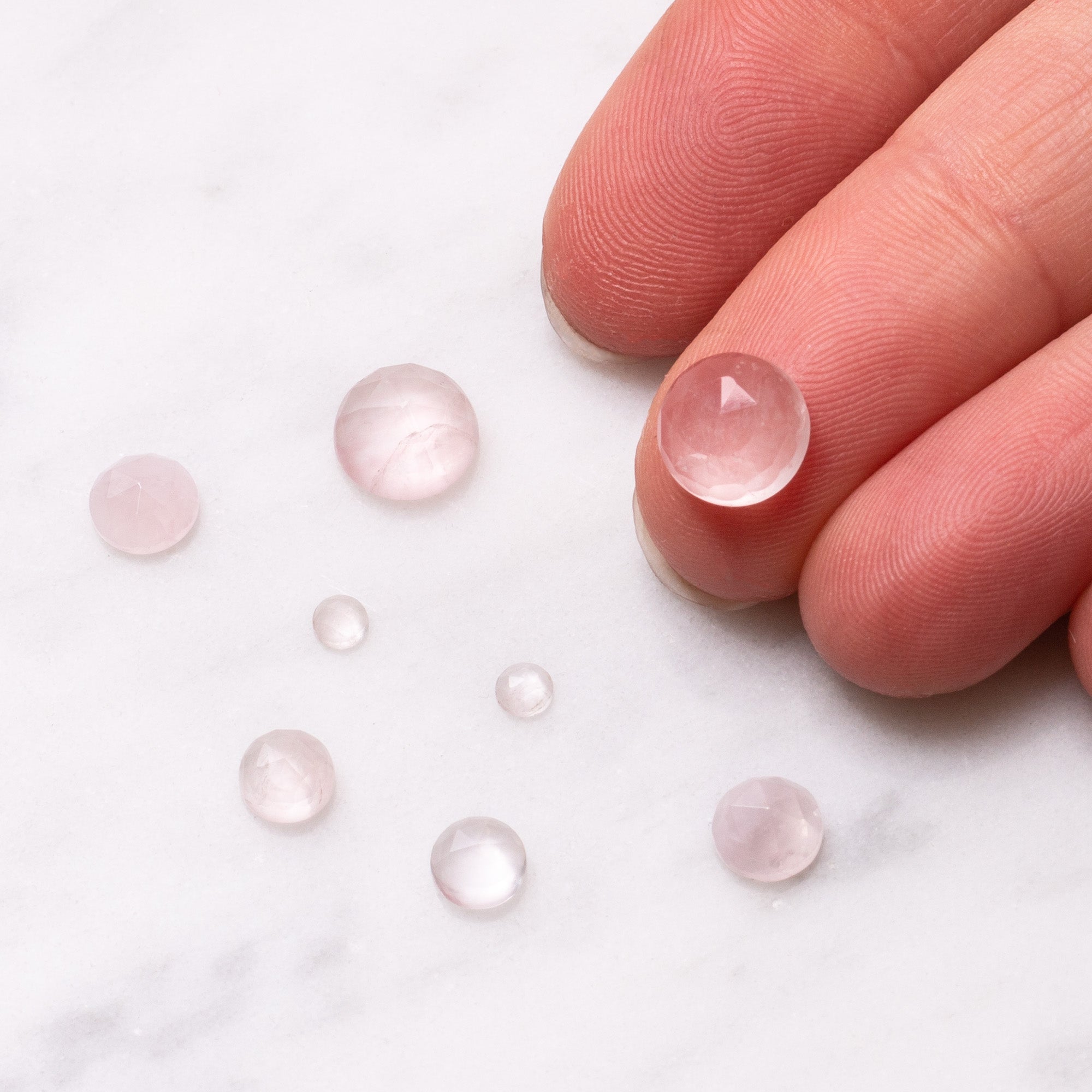 Rose Quartz Rose Cut Cabochons