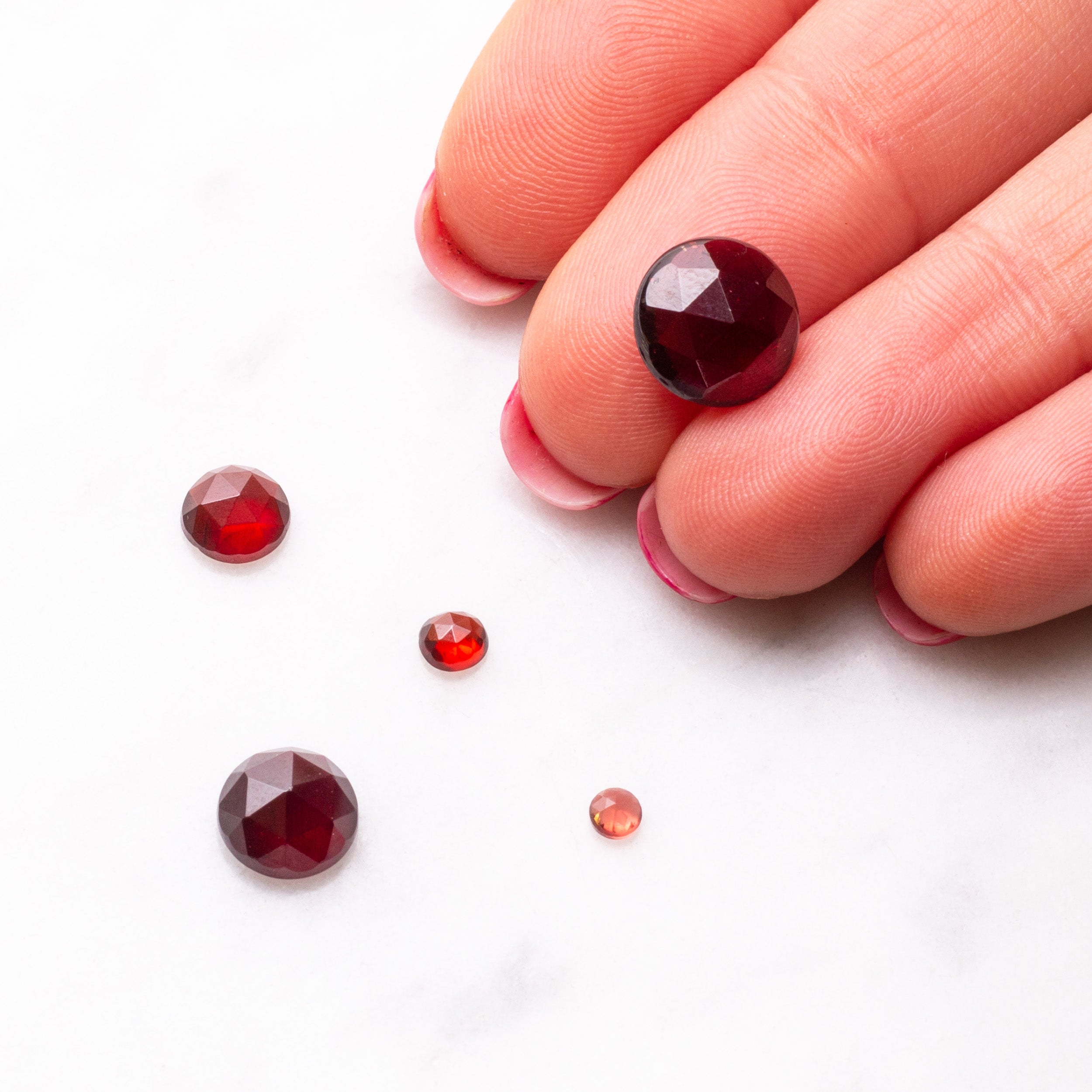 African Garnet Rose Cut Cabochons