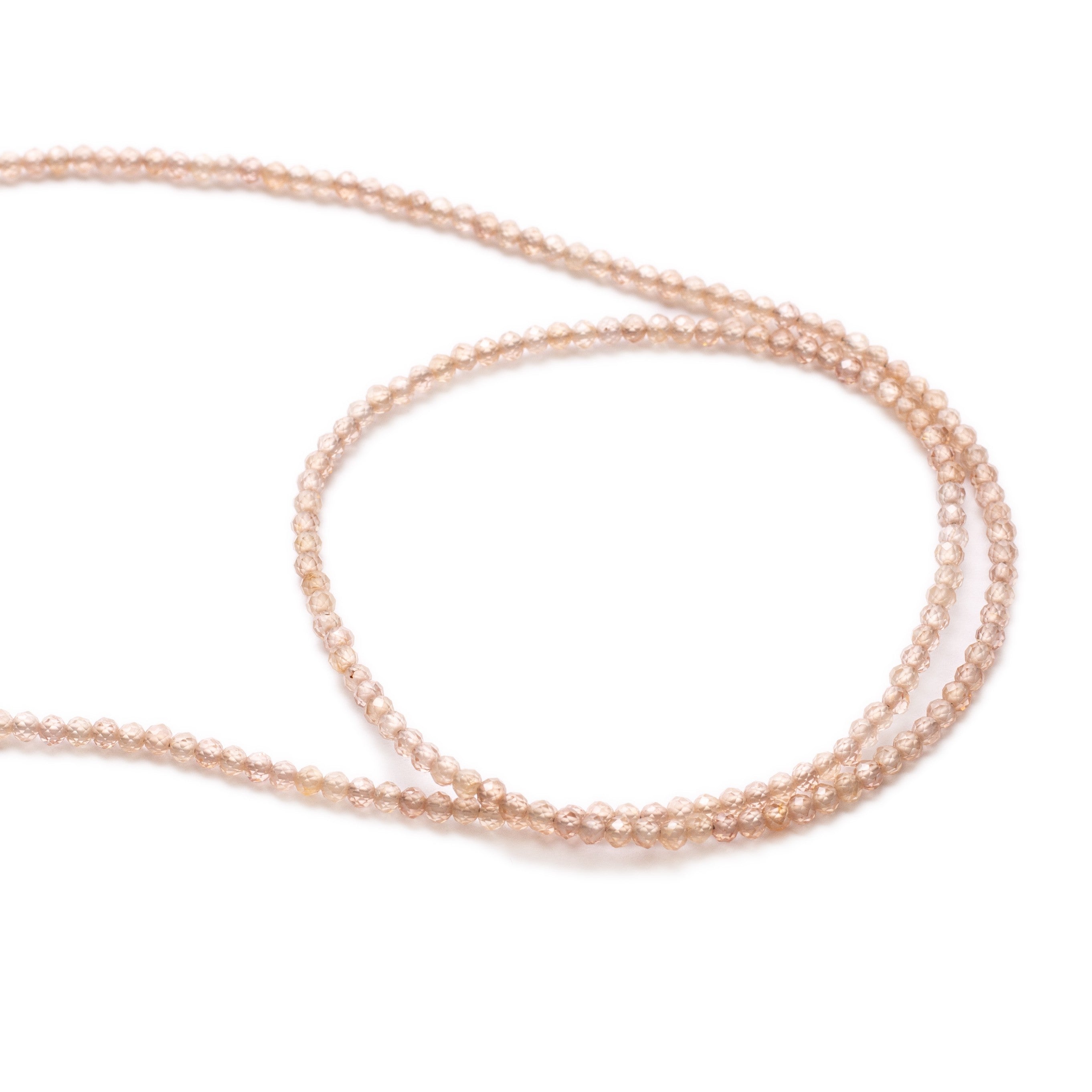 Champagne Zircon Faceted Round Beads Approx 2.2mm