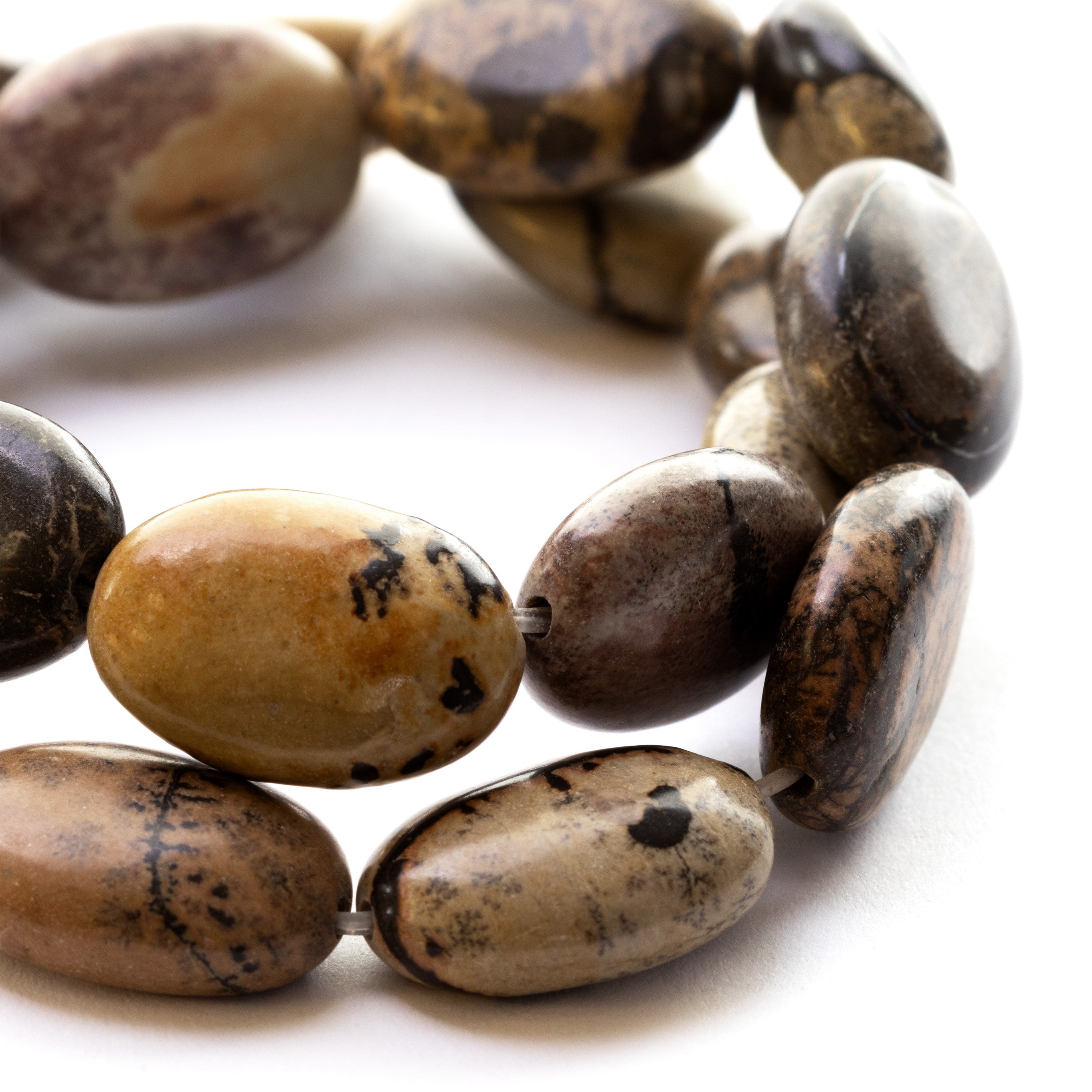 Landscape Stone Flat Oval Beads Approx 18x13mm