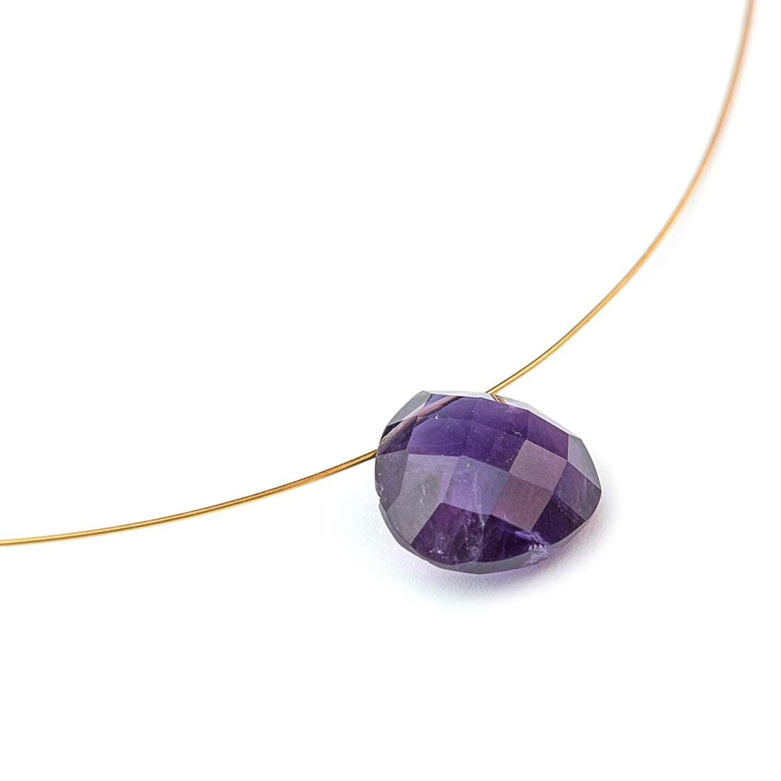 Amethyst Faceted Heart Briolette Beads Approx 8mm