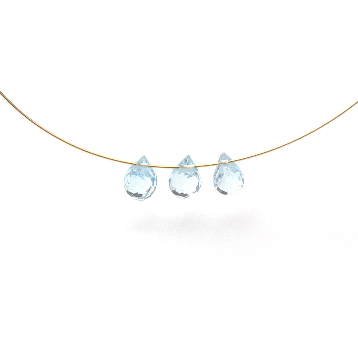 Sky Blue Topaz Faceted Drop Briolette Beads Approx 4mm pk10 Beads