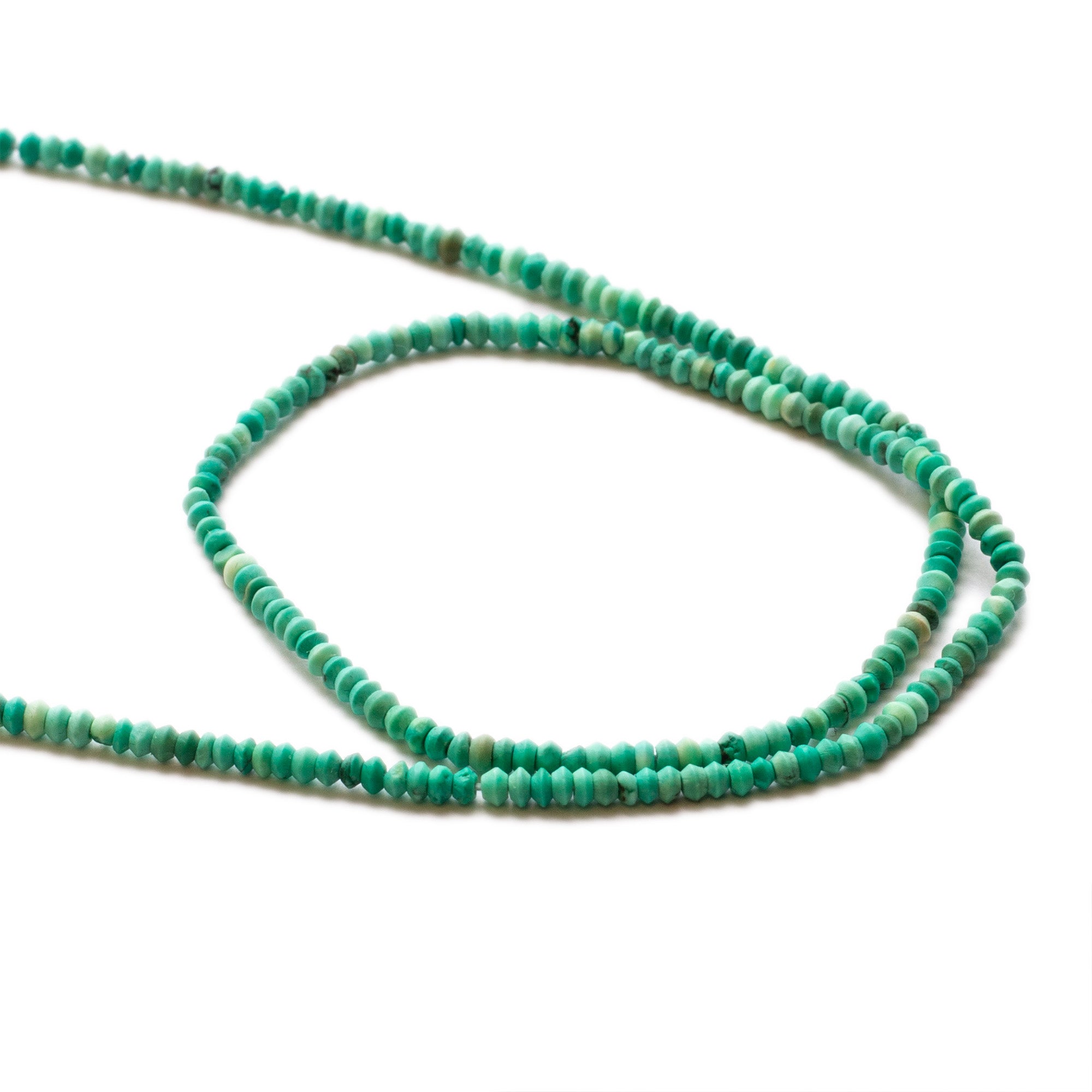 Turquoise Matt Finished Mini Rondelle Beads Approx 2x1mm