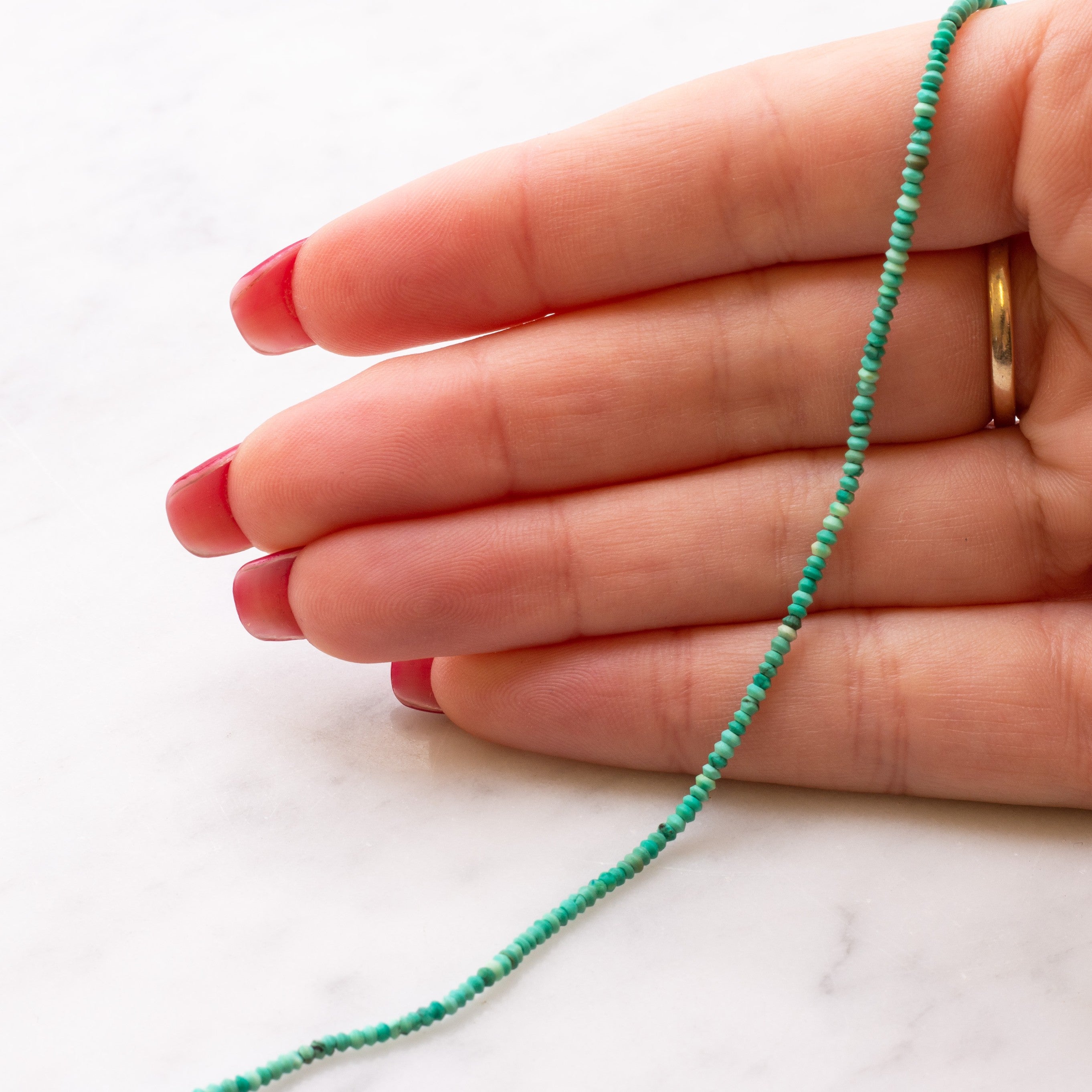 Turquoise Matt Finished Mini Rondelle Beads Approx 2x1mm